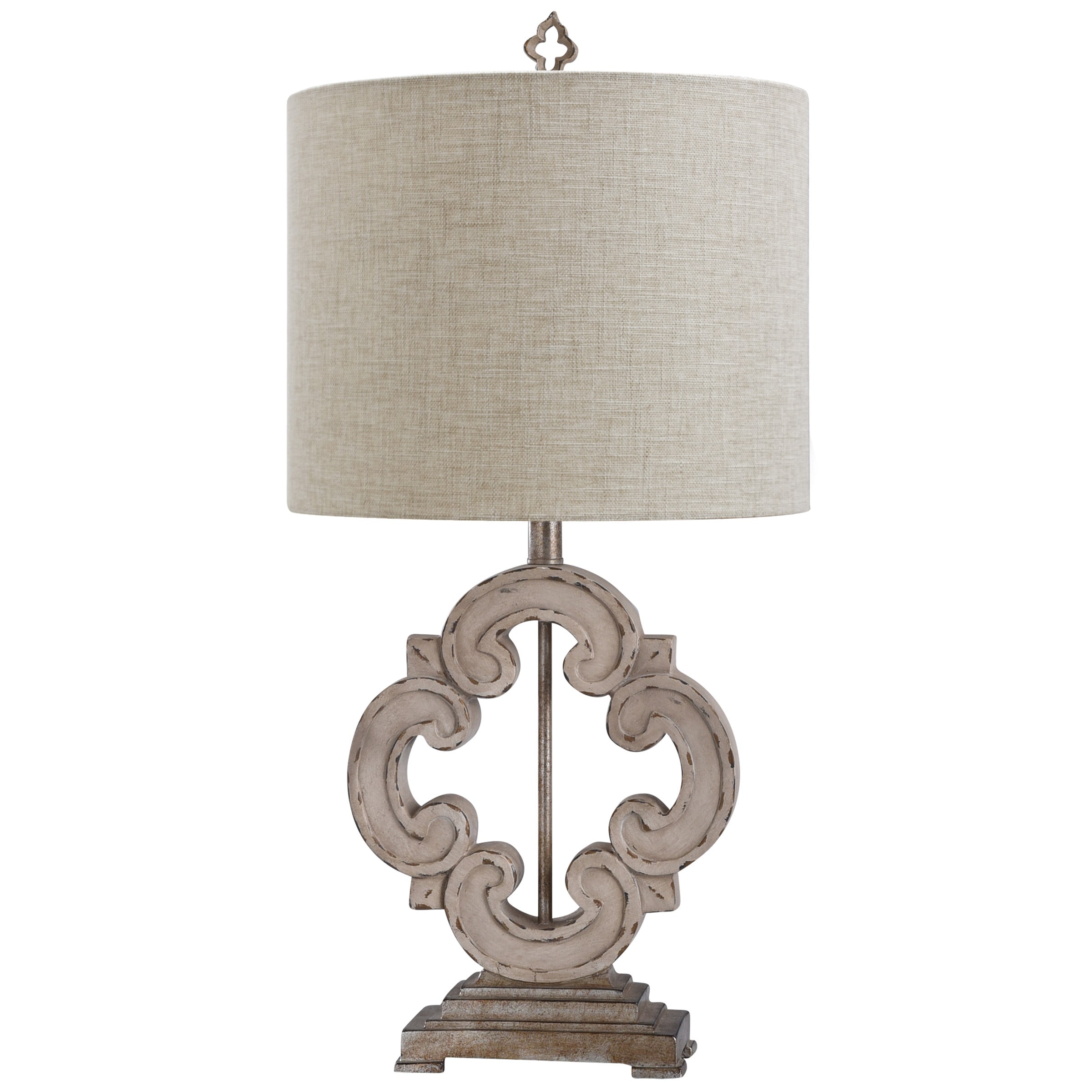 StyleCraft Home Collection L317277DS Tuscany Cream 30-in Tuscany Cream 3-Way Table Lamp with Fabric Shade