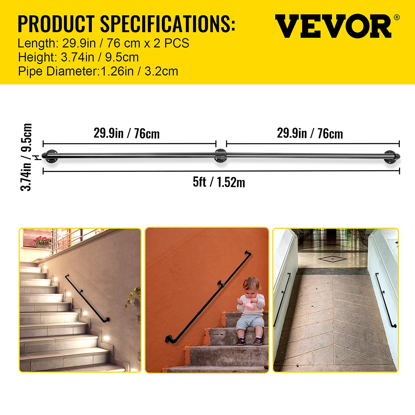 VEVOR TZBGSLTFSGYG5JITSV0 Interior-Stairpart-Railing - View #8