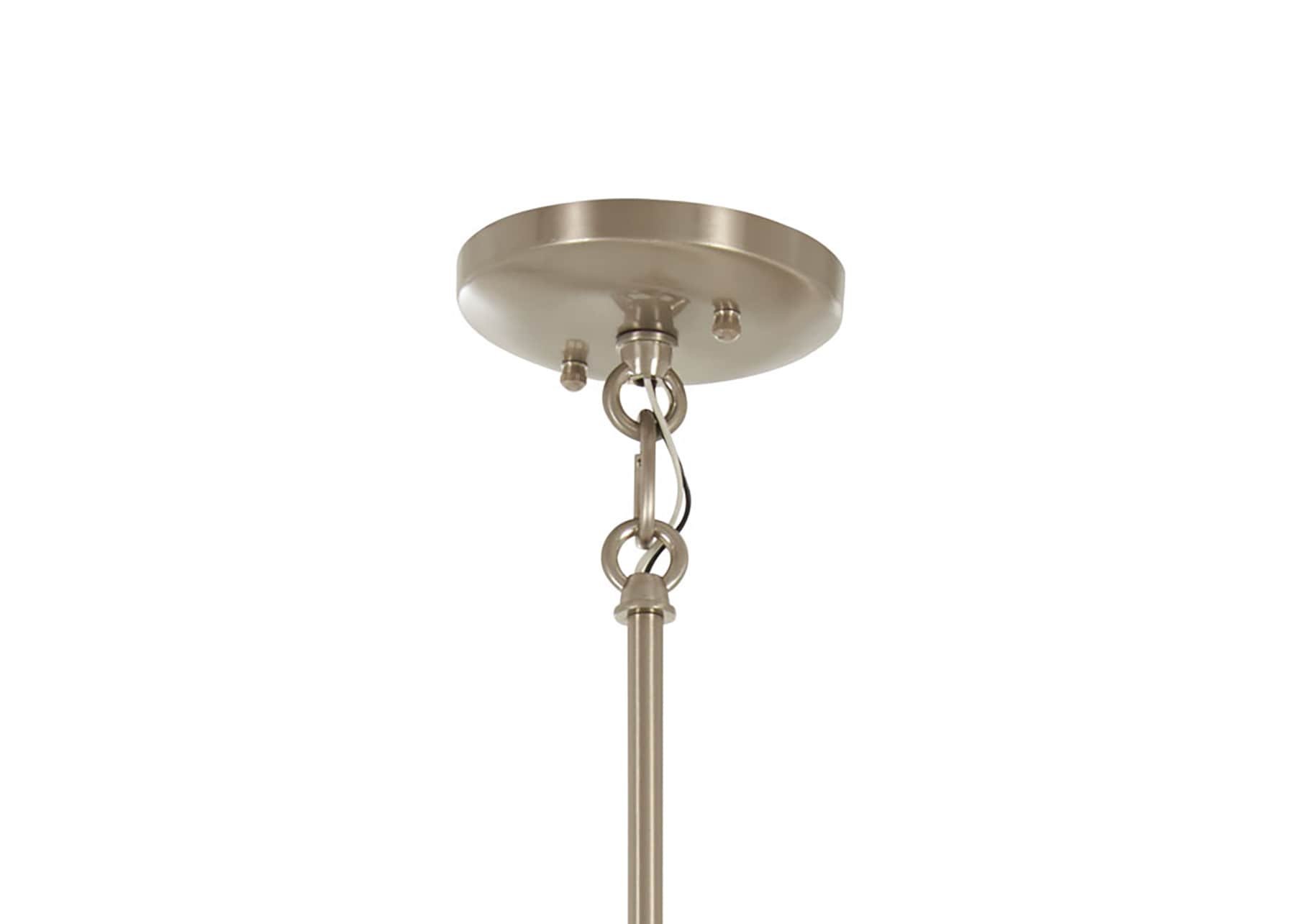 Bridlewood Stone Grey & Brushed Nickel Seedy Glass Mini Pendant