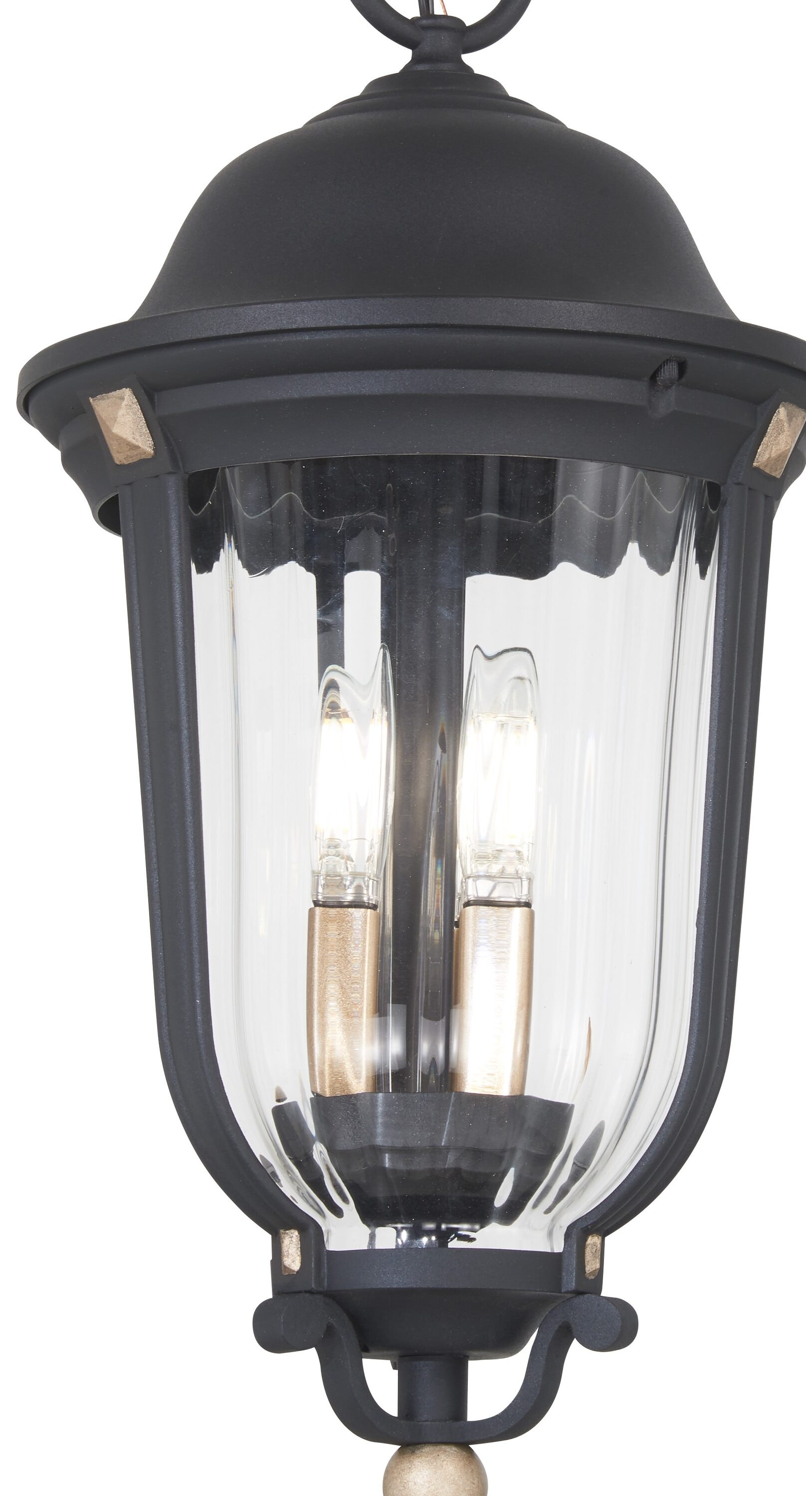 Peale Street 20" Sand Coal and Gold Outdoor Hanging Light