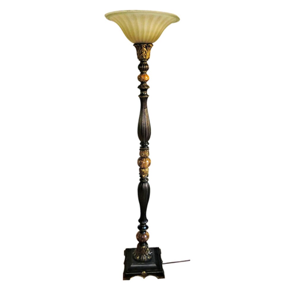 allen + roth Barada 72-in Bronze with Gold Highlights Torchiere Floor Lamp