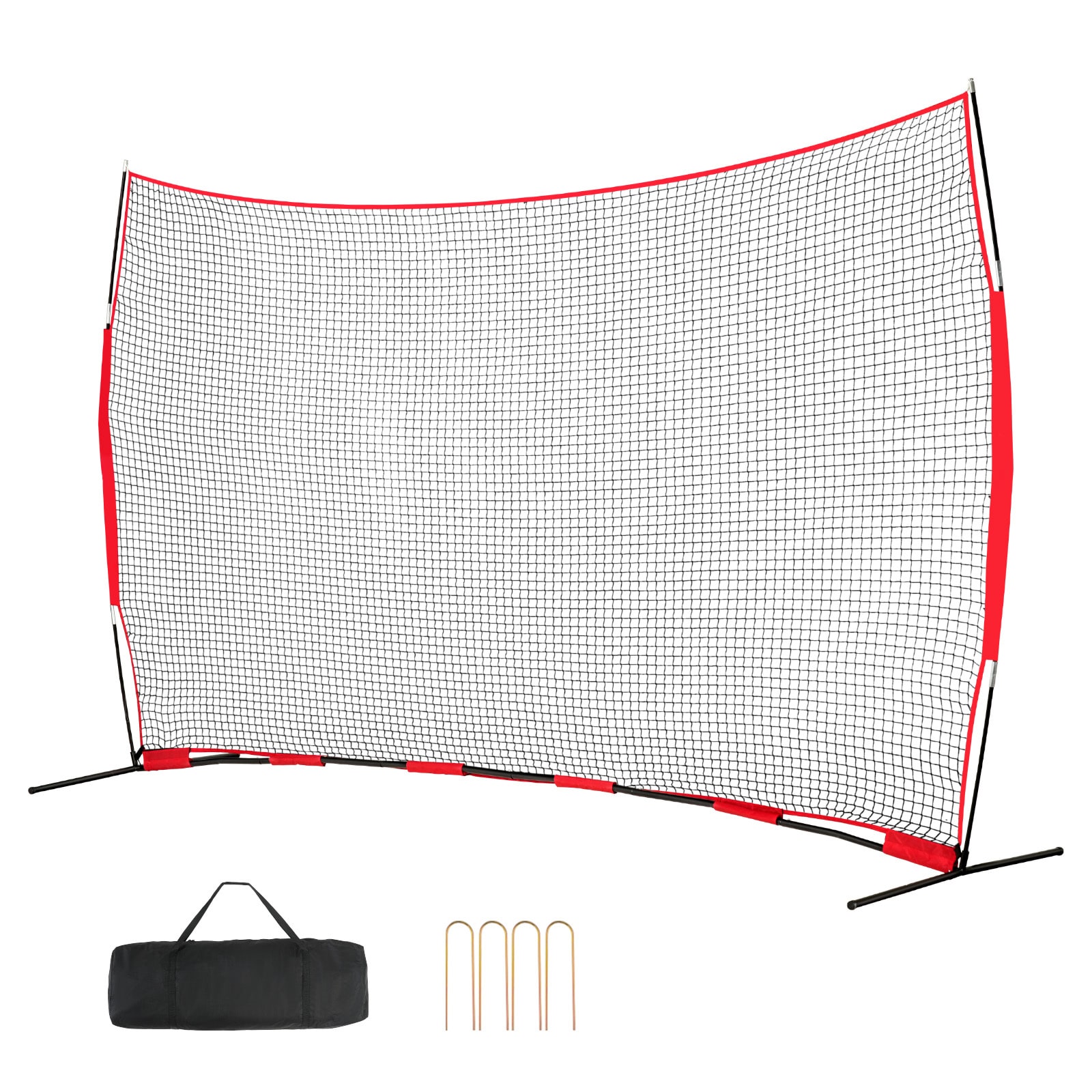 VEVOR SCDQW1610YC005195V0 Barricade Backstop Net  16x10 ft Ball Sports Barrier Netting  Portable Practice Equipment with Carry Bag  Protection Screen for Baseball Softball Lacrosse Soccer Hockey Training  for Backyard