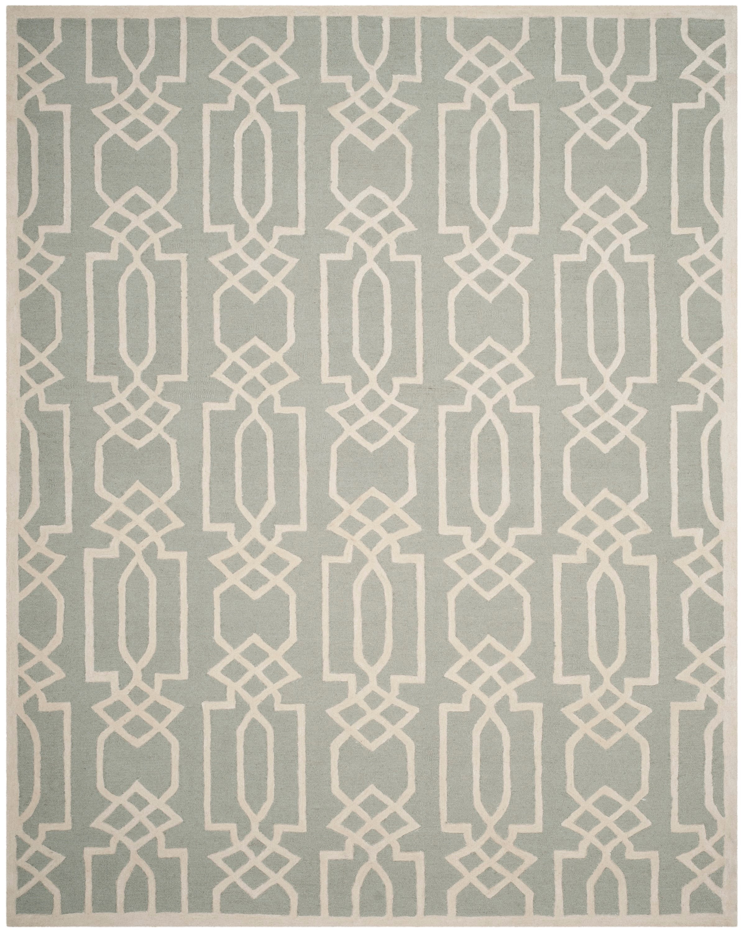 Gray Hand-Tufted Wool 8' x 10' Reversible Rug