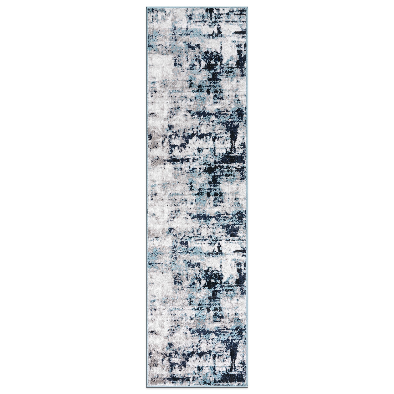 World Rug Gallery 935BLUE2X7 2 x 7 (ft) Loomed Polypropylene Blue Rectangular Indoor Abstract Global Runner rug
