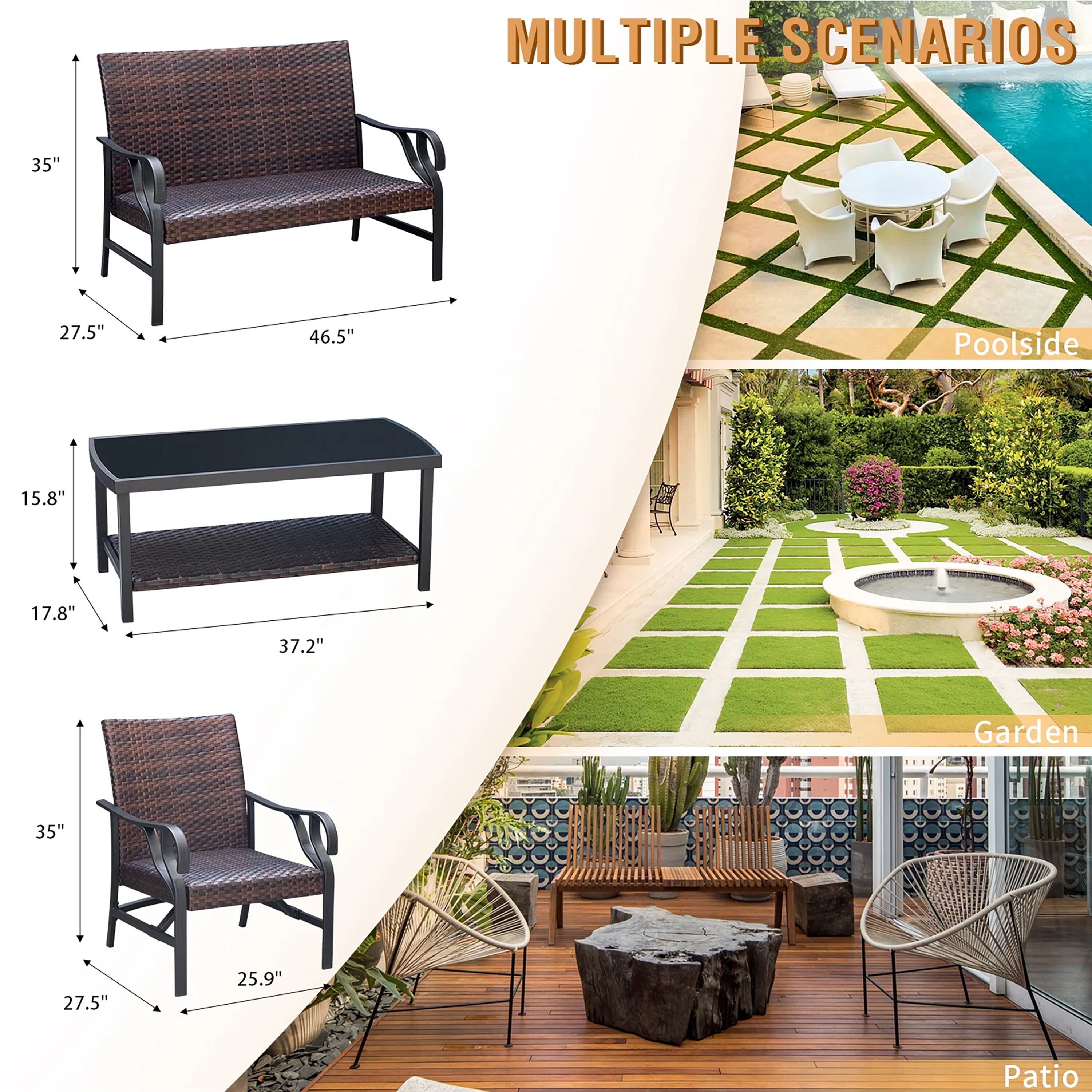 Vineego LS-LCRC20R48 Patio-Conversation-Sets - View #8