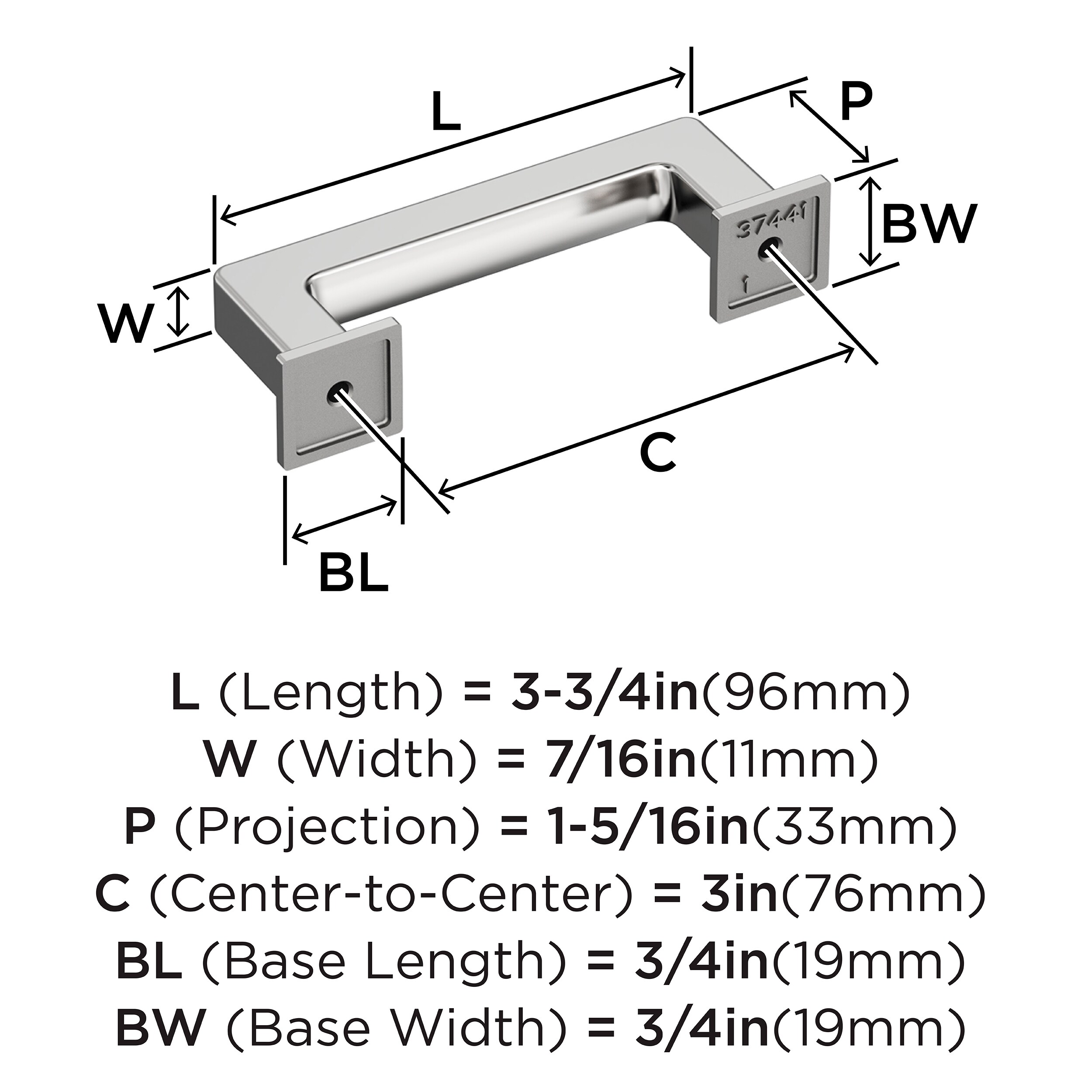 Amerock BP3744126 Cabinet-Pulls - View #4
