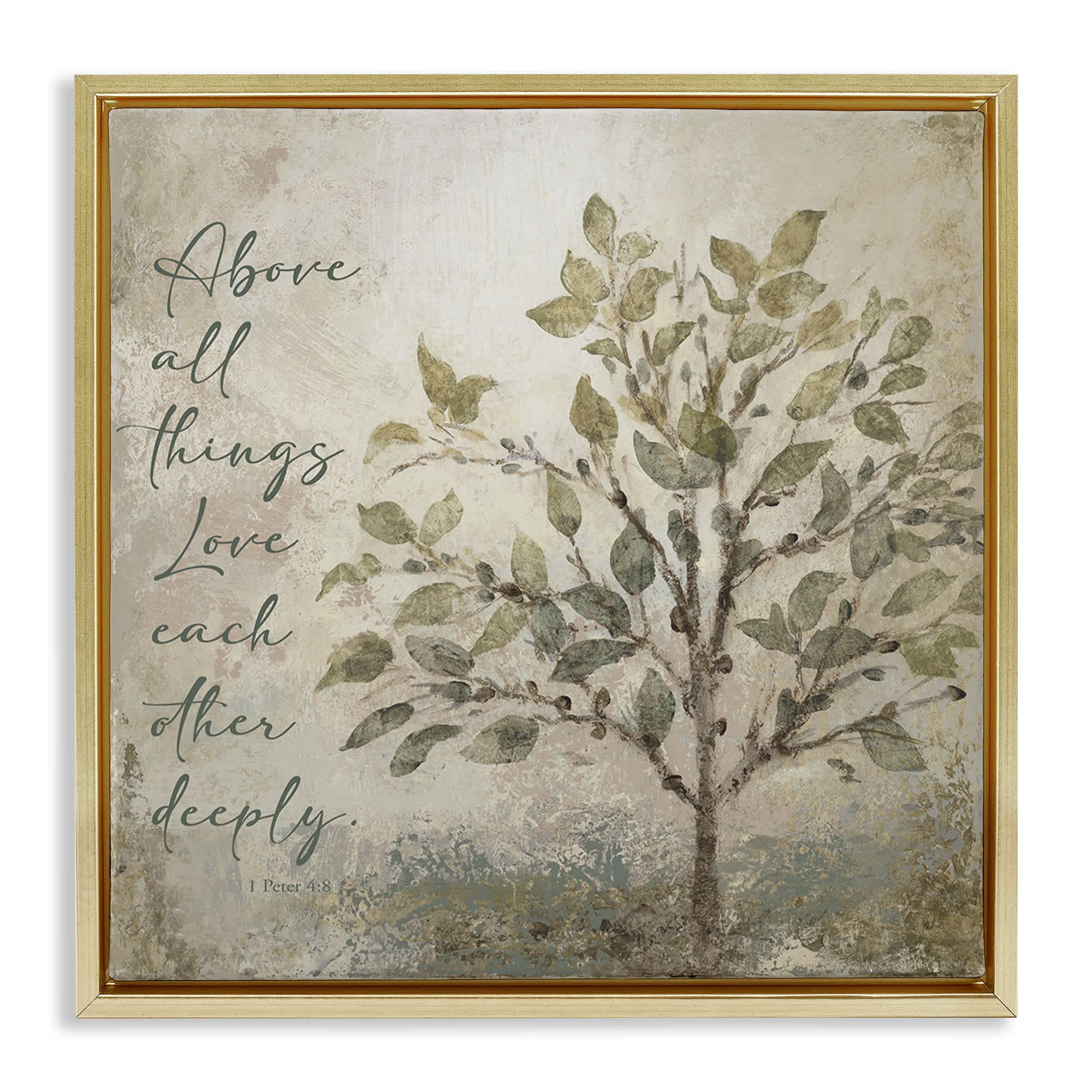 Stupell Industries BS-826-FFG-24X24 Rustic Love Each Other Deeply Floating Frame design by John Spaeth