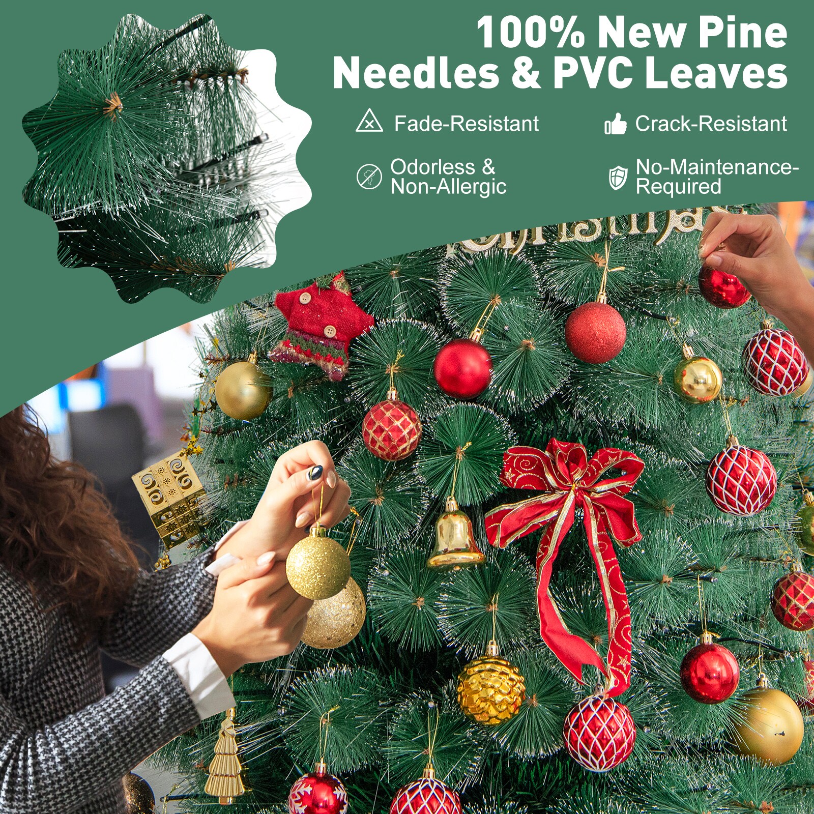WELLFOR CM-HGY-22782US Artificial-Christmas-Trees - View #4