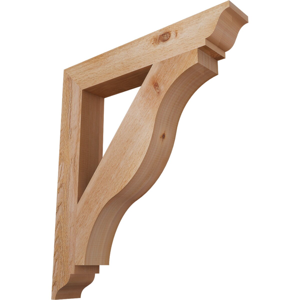 Ekena Millwork BKT04X26X30FST01RWR Funston traditional rough sawn 4-in x 26-in x 30-in Western red cedar Brown Wood Standard bracket