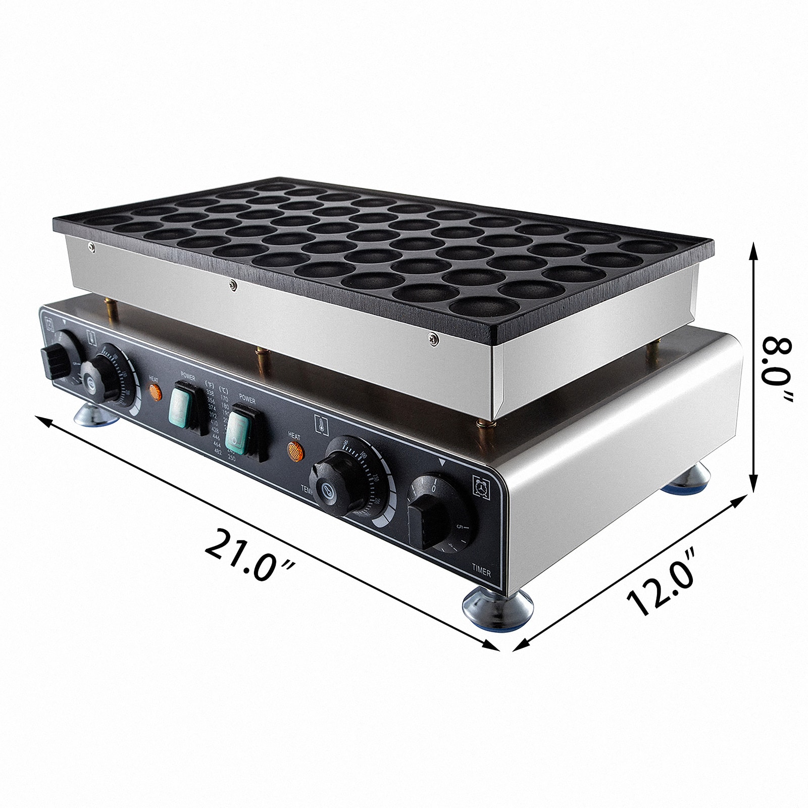 VEVOR Mini Pie Maker - Stainless Steel, Non-Stick Plate, 1700W, Power  Indicator Light