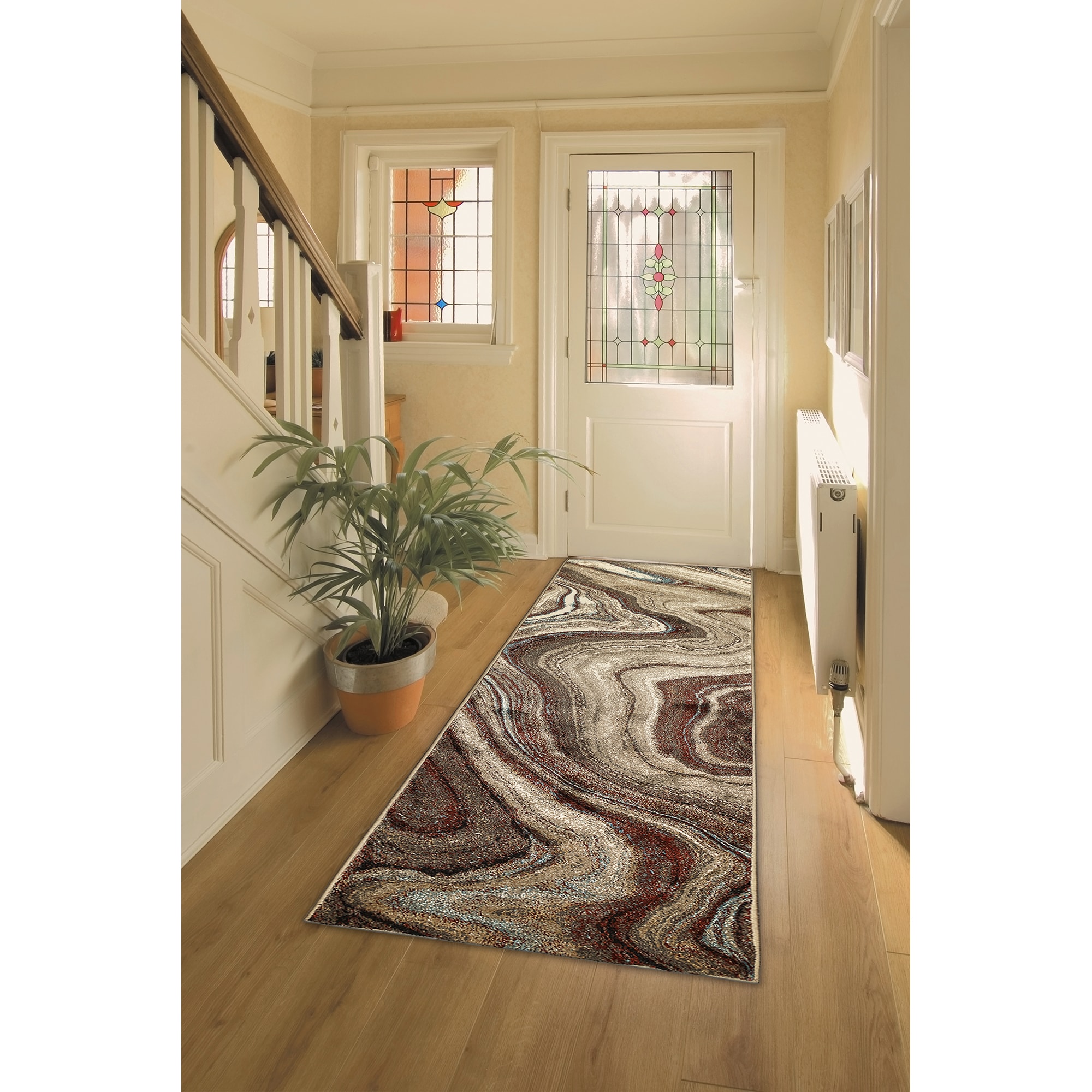 Liora Manne ASD91813324 Ashford 9 x 12 (ft) Polypropylene Red Rectangular Indoor Geode Industrial Area rug