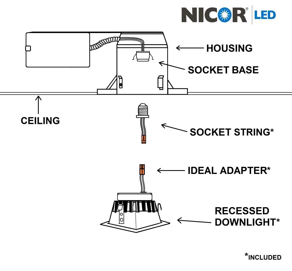 Nicor Lighting DLQ4-10-120-4K-WH Led-Retrofit-Downlight - View #8