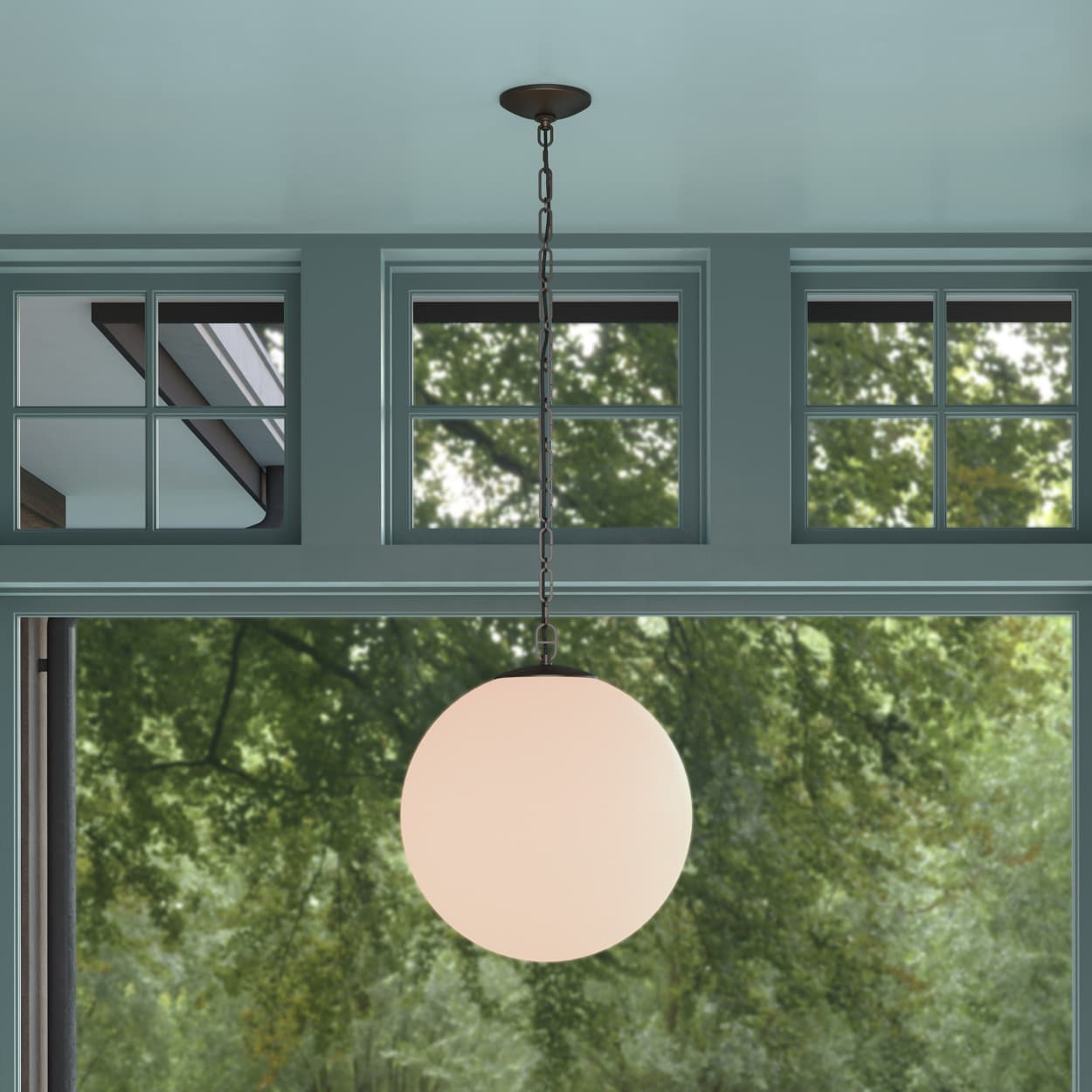 Minka Lavery Marbelle 1-Light 15.75-in Dark Bronze Pendant with Etched Opal Glass Shade