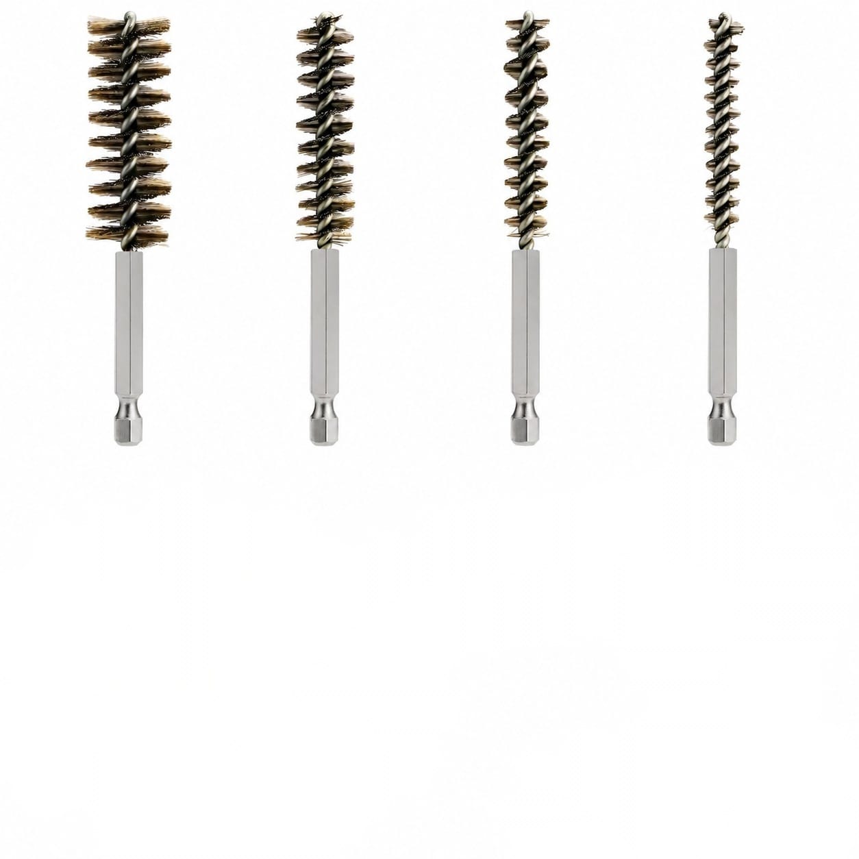 Etokfoks  1 4 in Hex Shank Wire Bore Brush Power Drill Cleaning Tool 12 Pack Stainless Steel for Rust and Tube Polishing