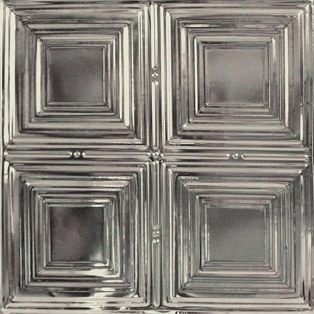 American Tin Ceilings 24-in x 24-in 5-Pack Stainless Steel Metal/Tin 15/16-in Surface-Mount Panel Ceiling Tiles American Tin Ceilings 24-in x 24-in 5-Pack Stainless Steel Metal/Tin 15/16-in Surface-Mount Panel Ceiling Tiles