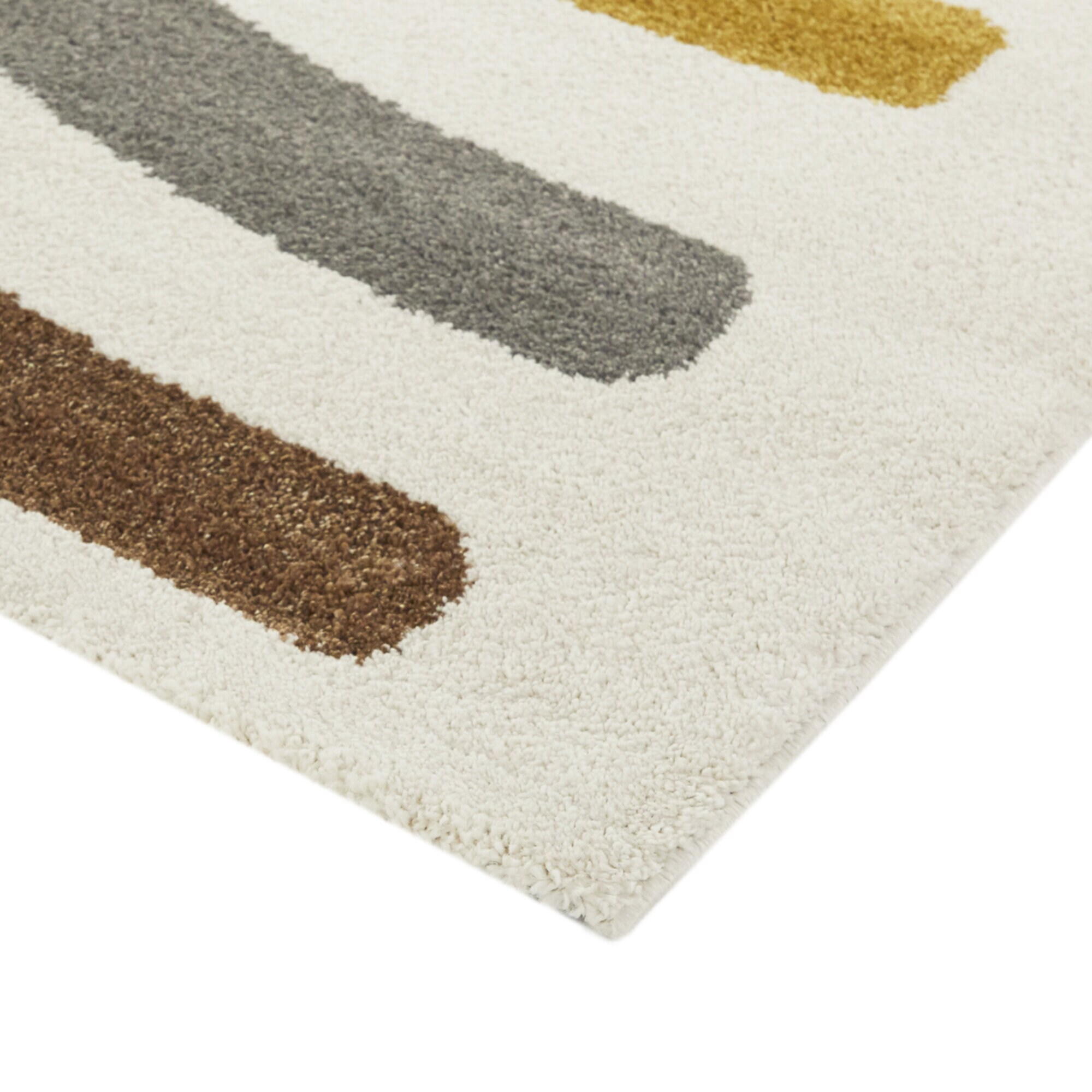 Gold and Gray Synthetic Rectangular Kids' Rug, 4' x 6'