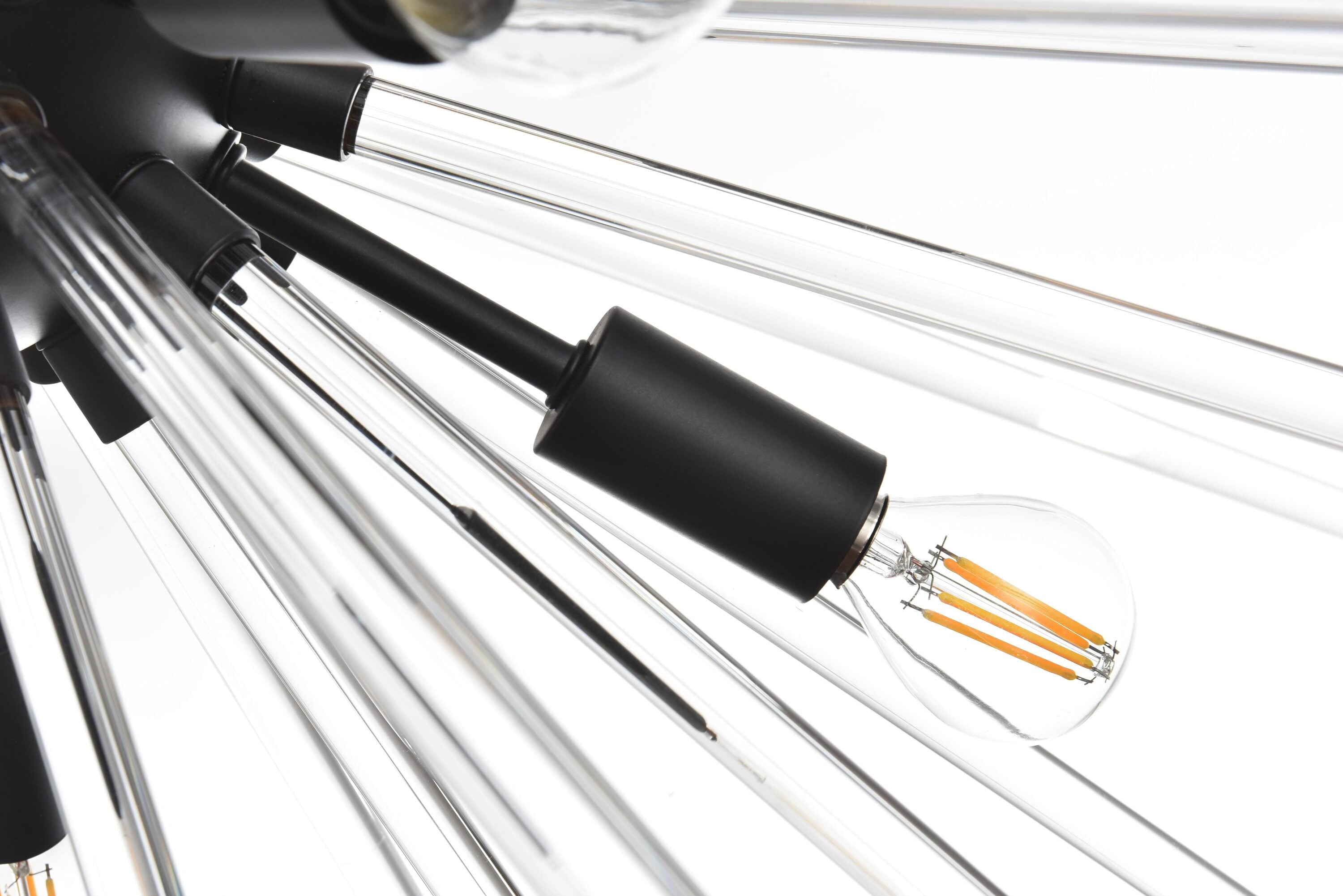 Sienna 42-Inch Black Crystal Rod Pendant Light