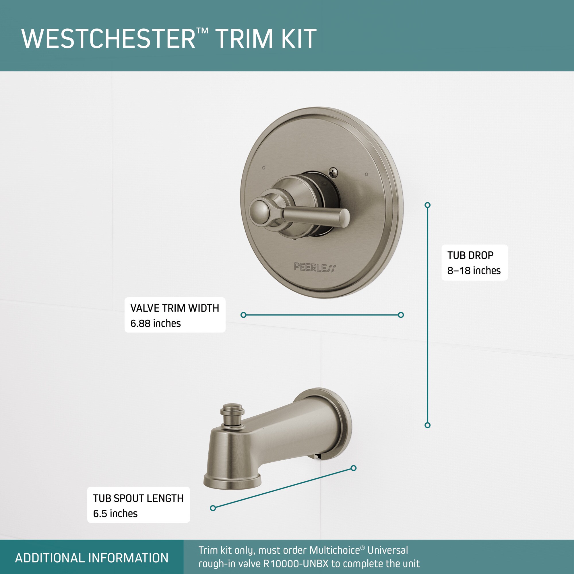 Peerless PTT14123-BN Bath-Shower-Facc - View #2