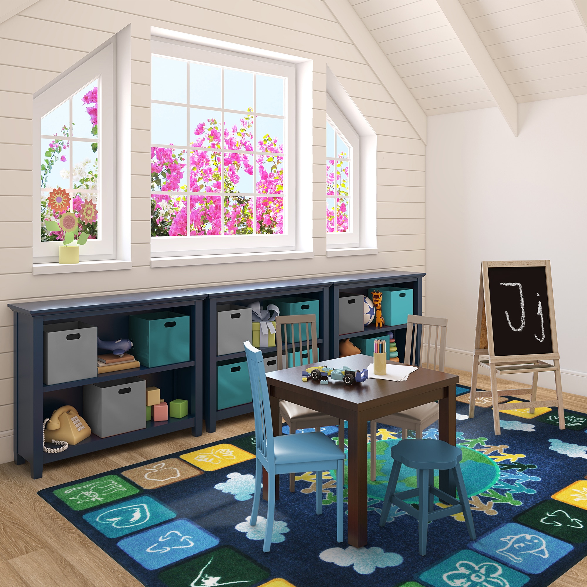 Joy Carpets 1745D-01 Kid Essentials 8 x 11 (ft) Tufted Nylon Neutrals Rectangular Indoor Area rug