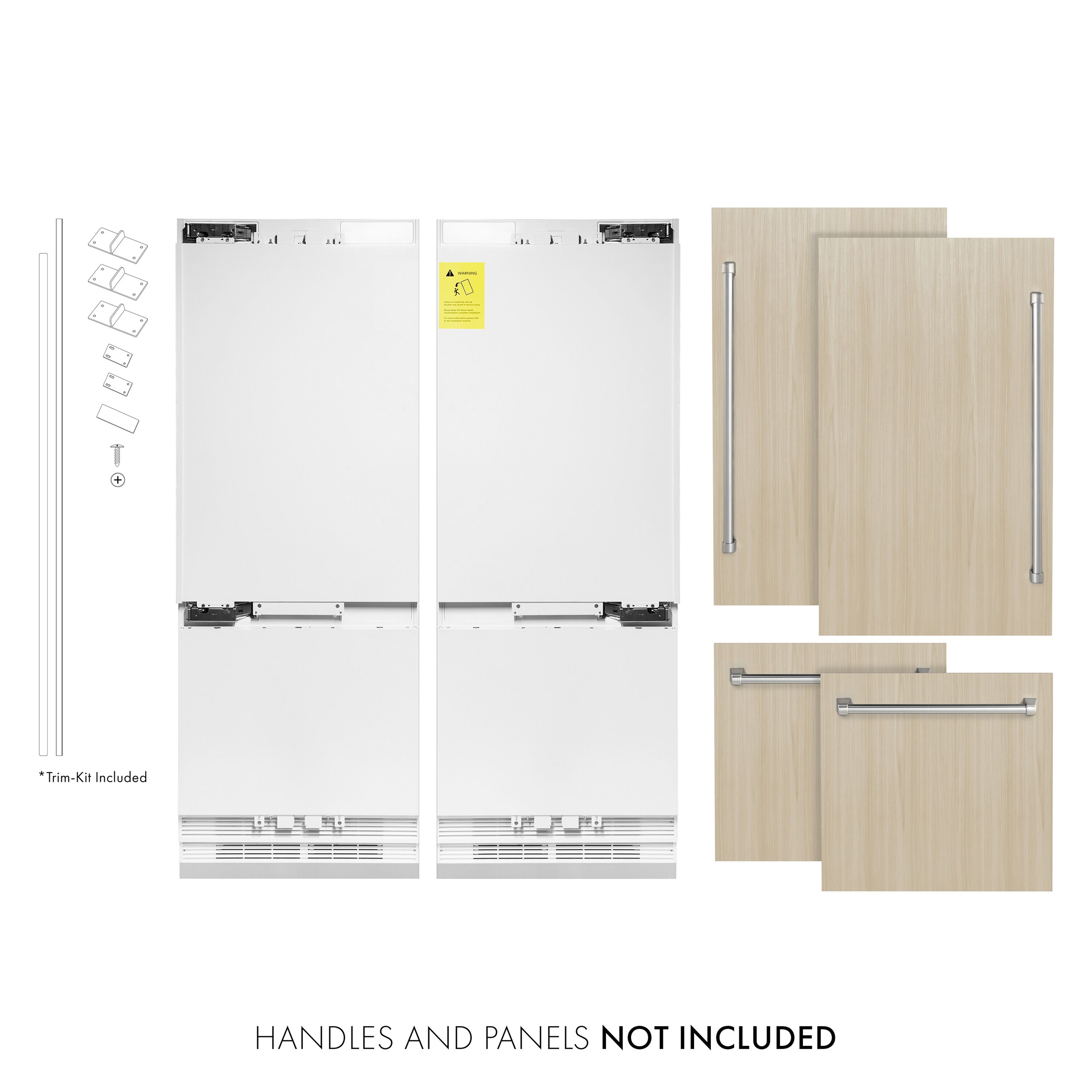 ZLINE KITCHEN & BATH RBIV-60 Counter-Depth Autograph Edition 32.2-cu ft Built-In French Door Refrigerator with Ice Maker with Water Dispenser Custom Panel Ready ) ENERGY STAR Certified