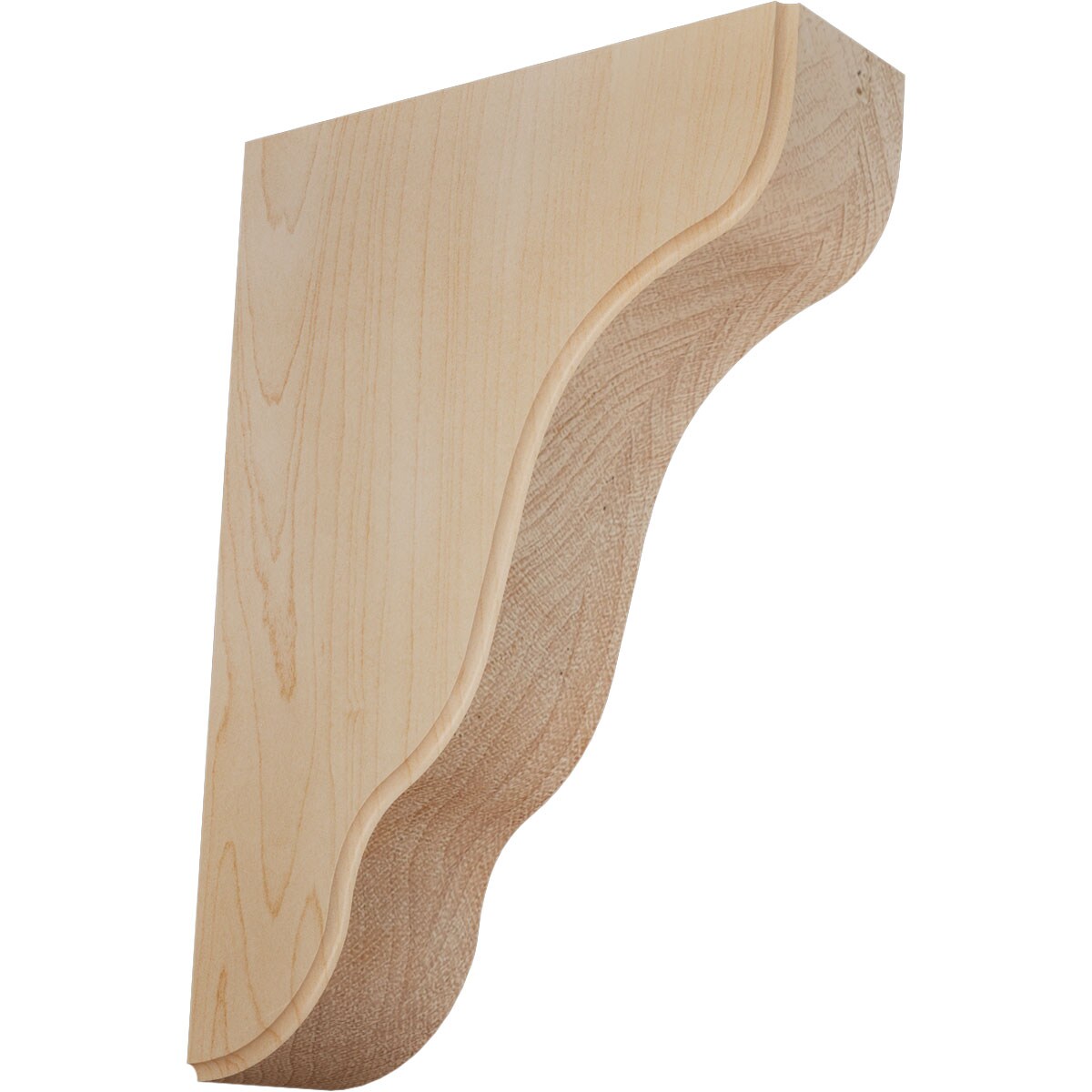 Ekena Millwork BKTW02X05X08PLMA Plymouth 1-3/4-in x 5-1/4-in x 7-1/2-in Maple Brown Wood Standard bracket