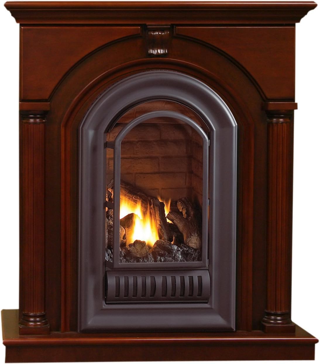 Hearth Sense HS-ANI-AFC 46-Inches Cherry Ventless Natural Gas Fireplace