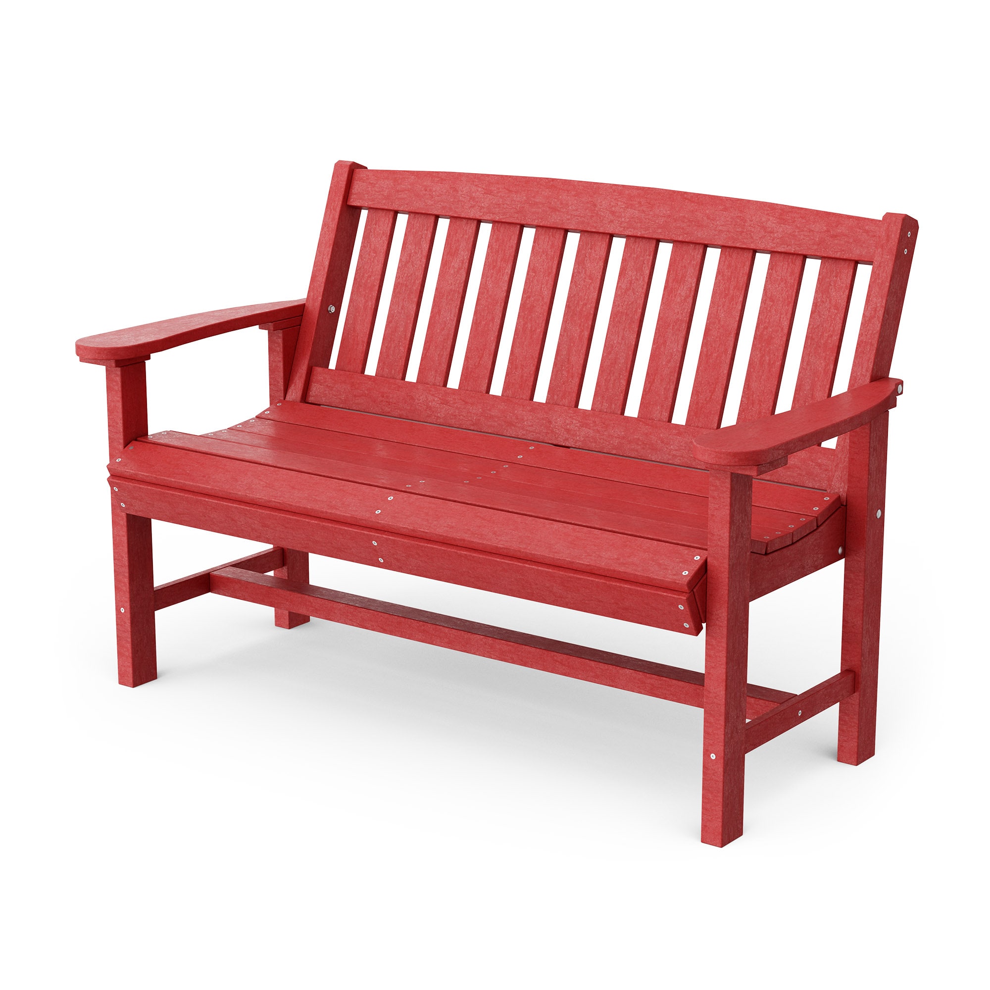 Wildridge LCC-225-CR Classic Mission 56-Inches W x 36-Inches H Cardinal Red Plastic Traditional Bench