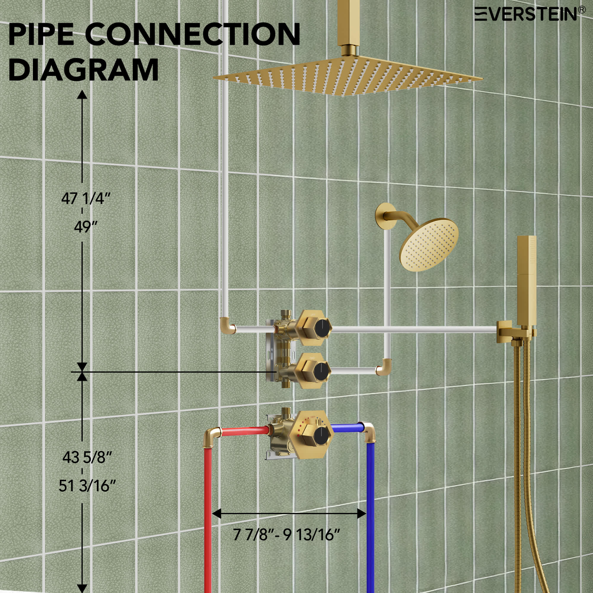EVERSTEIN SFS-1041-GD12 Tub-Shower-Faucets - View #9