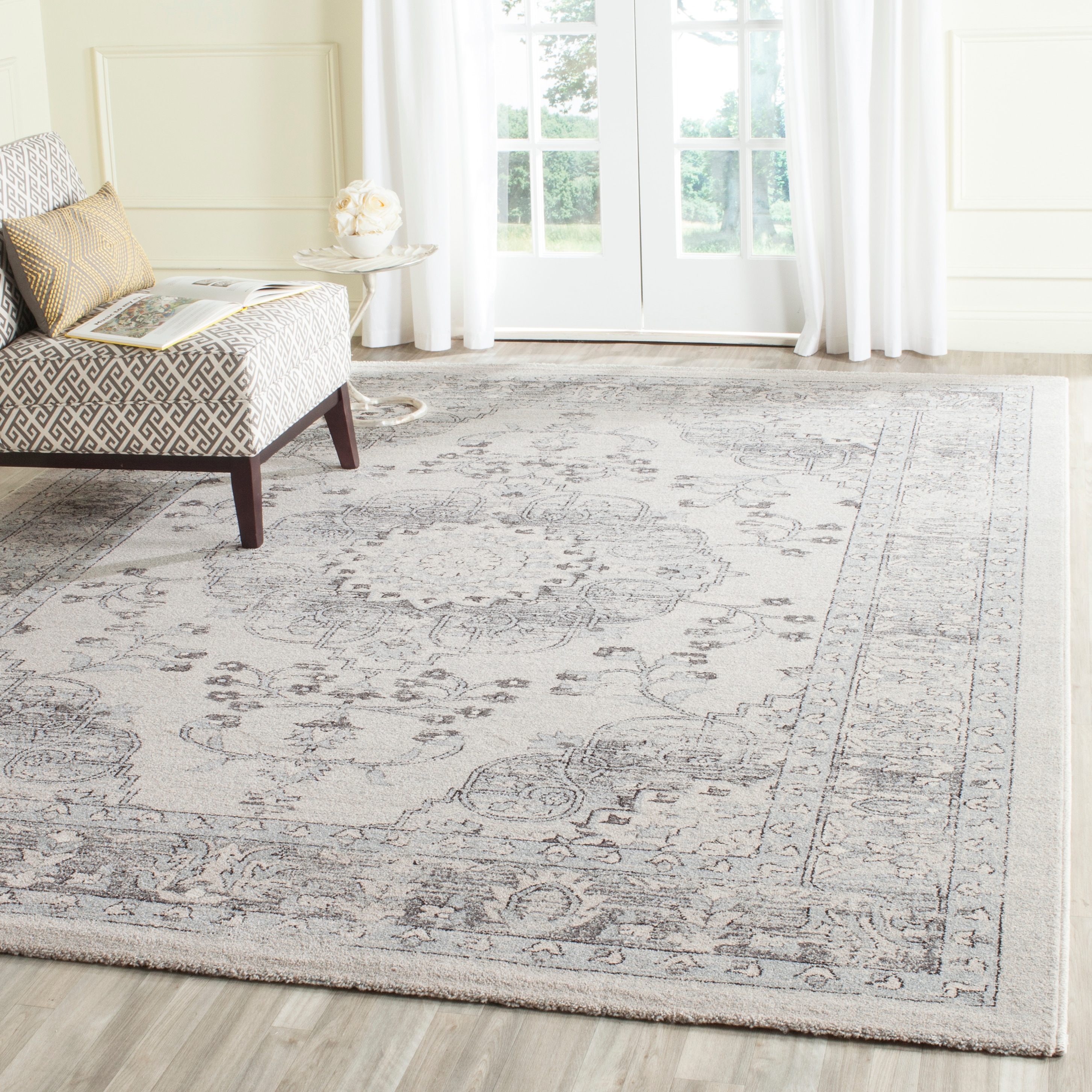 Handmade Blue Synthetic Rectangular 4' x 6' Rug