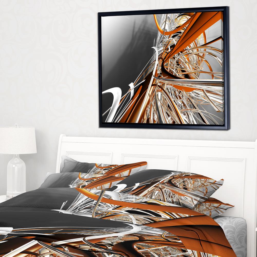 Designart Wood Floater Frame 32-in H X 42-in W Modern Print On Canvas 