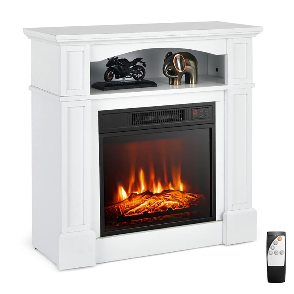 CASAINC CA-CYTVS07-WOK 32-in W White Free standing LED Corner or flat wall Electric Fireplace with Remote Control Included