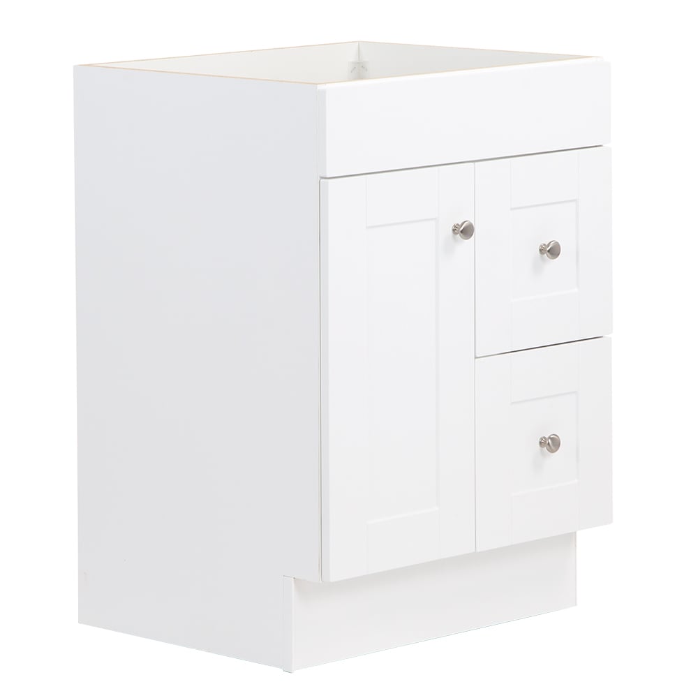 Project Source 24-in White Single Sink Bathroom Vanity with White Cultured  Marble Top in the Bathroom Vanities with Tops department at