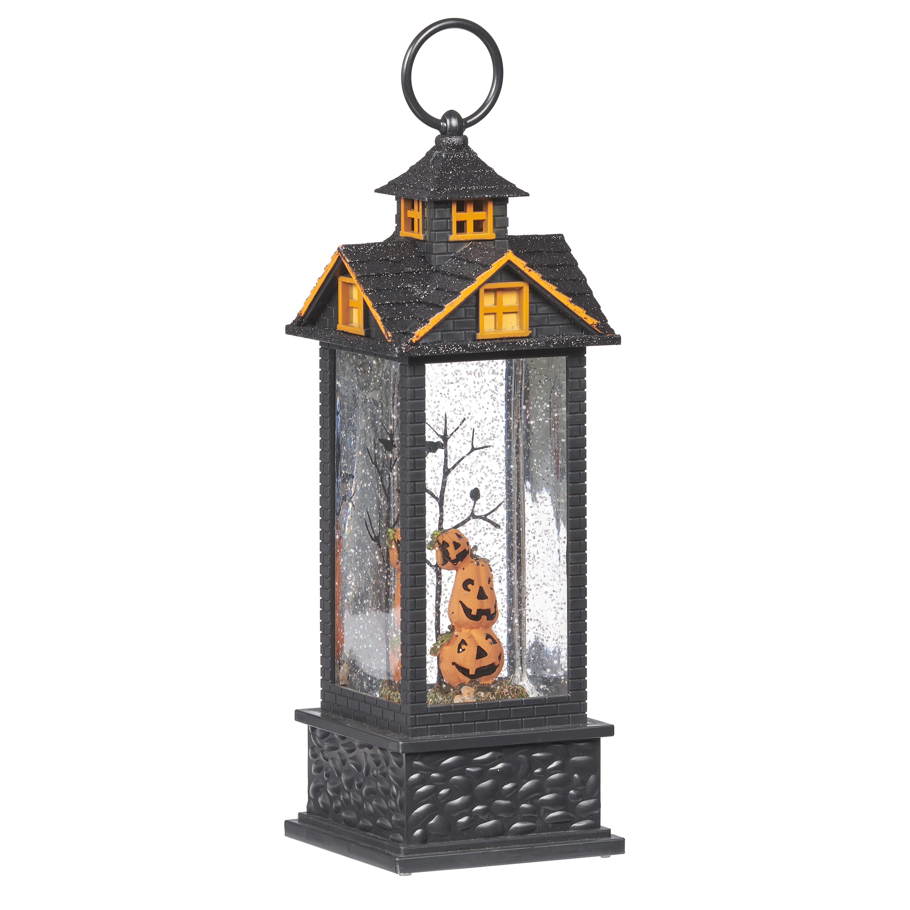11.75" Fall-Themed LED Jack-o'-lantern Plastic Centerpiece