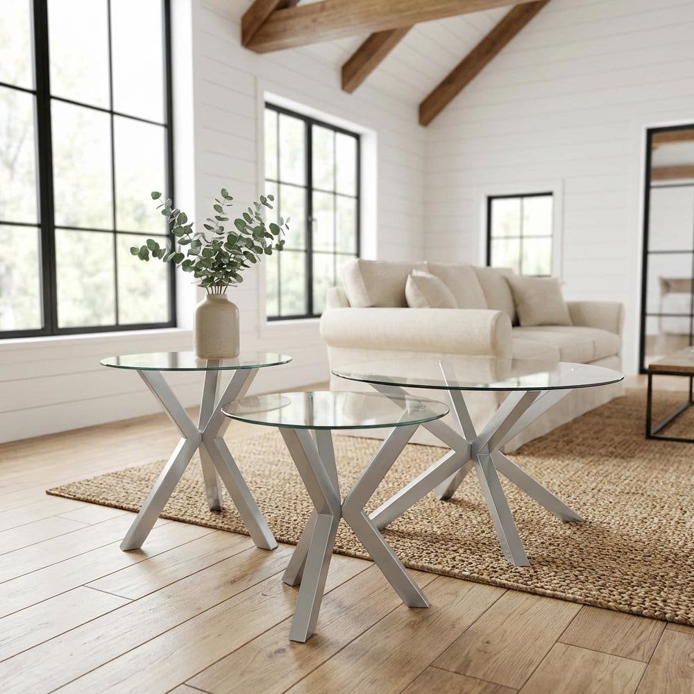 FurniFact BO3942168WHT Accent-Table-Sets - View #2