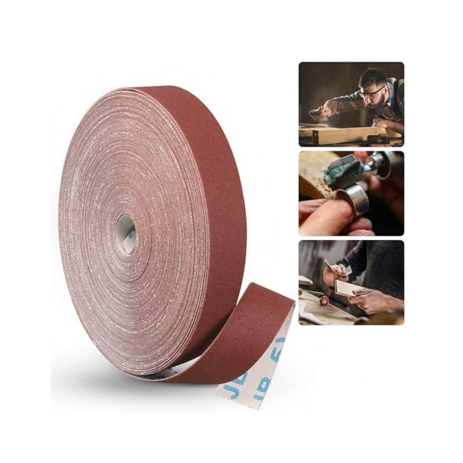 DYRCJ  Emery Cloth Roll 240 Grit Continuous Sandpaper Roll 1 Inch by 88 Feet for Wood Furniture Finishing Metal Sanding and Automotive