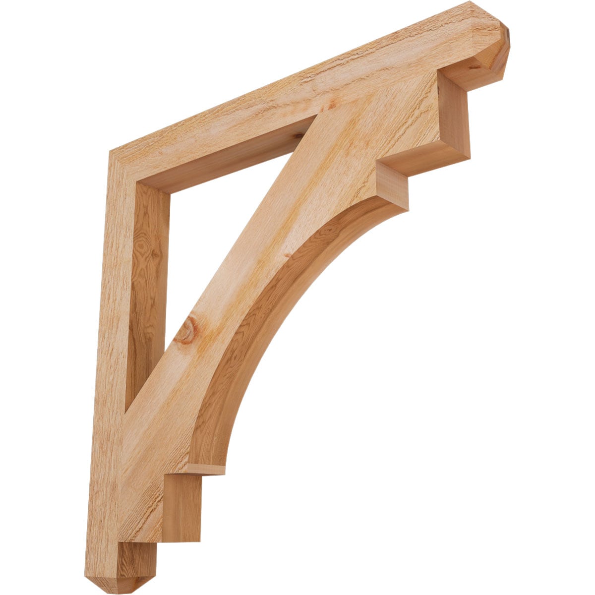 Ekena Millwork BKT04X38X38MRC04RWR Merced craftsman rough sawn 4-in x 38-in x 38-in Western red cedar Brown Wood Standard bracket