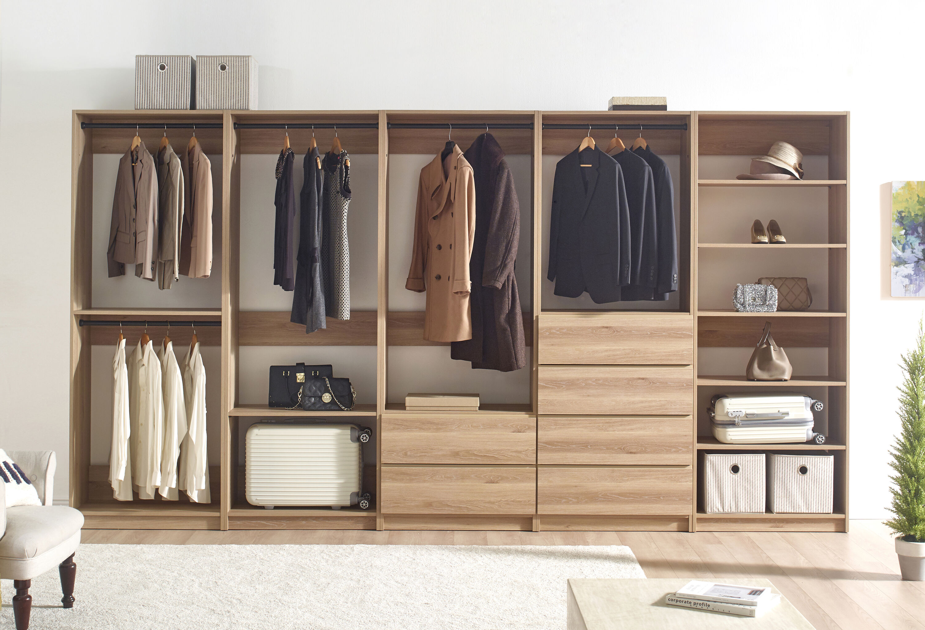 Klair Living PROSPER-B OAK Wood-Closet-Kits - View #8