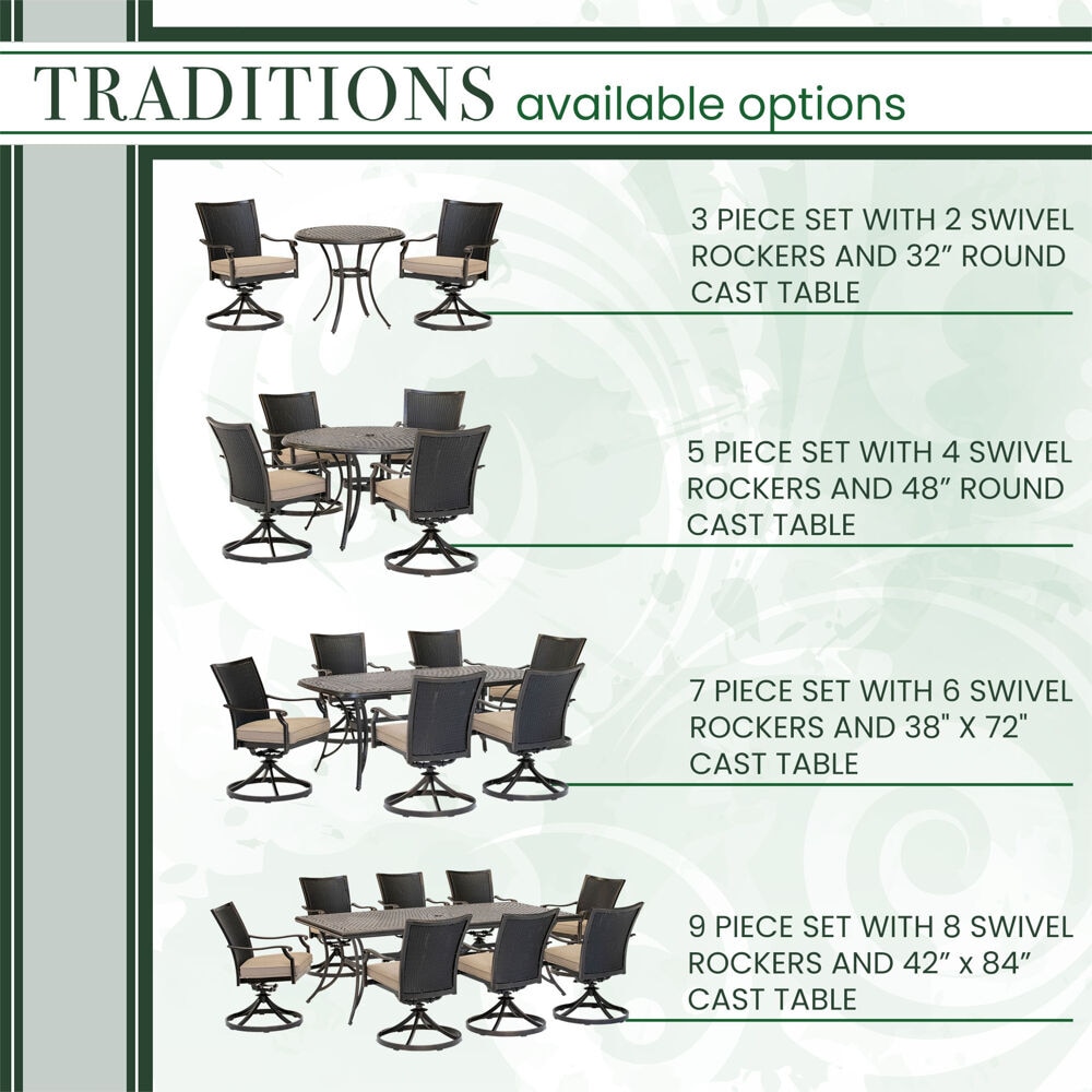 Hanover TRADDNWB3PCSWC-TAN Patio-Dining-Sets - View #5