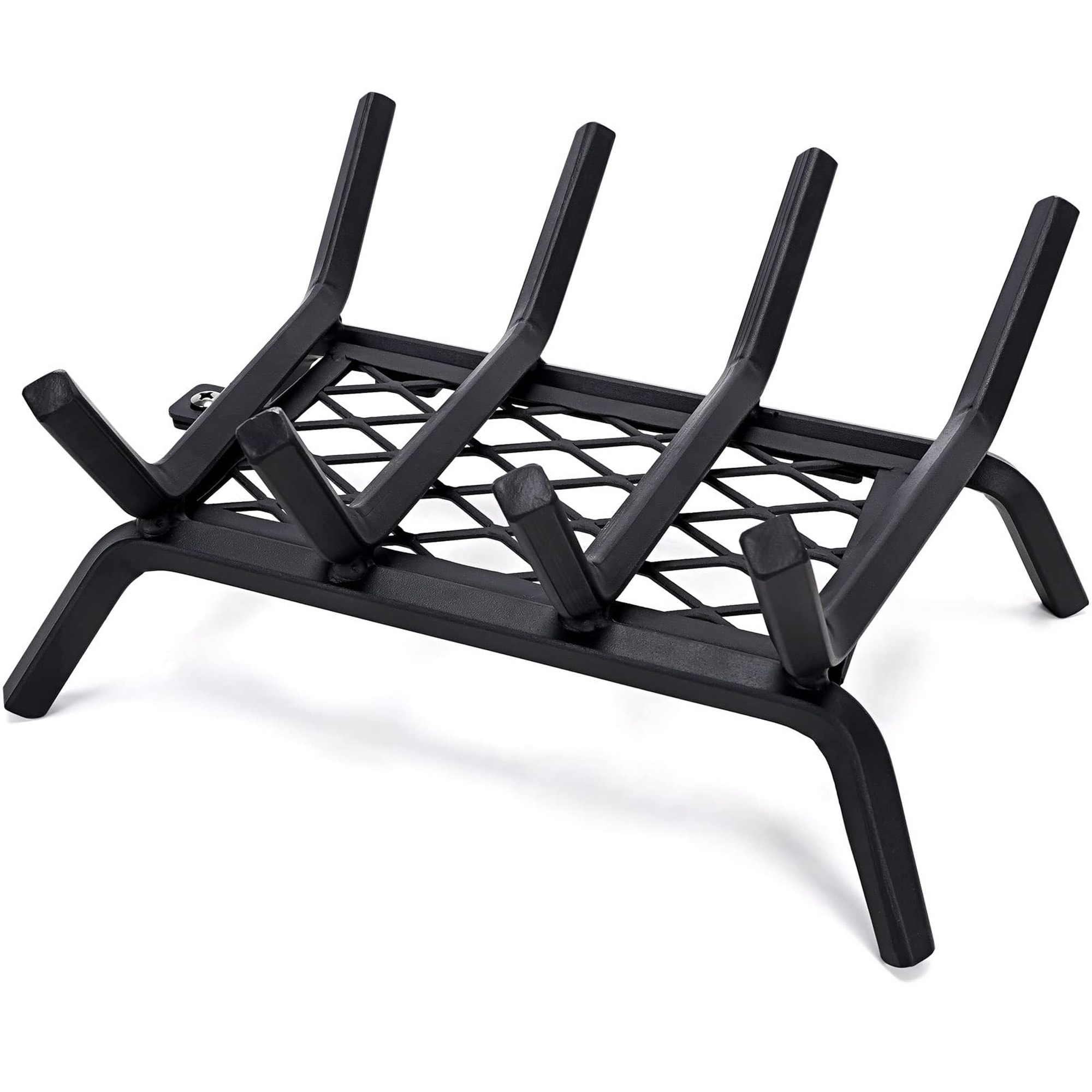 Wudkey 14in Fireplace Grate with Ember Retainer and Heavy Duty Steel Frame