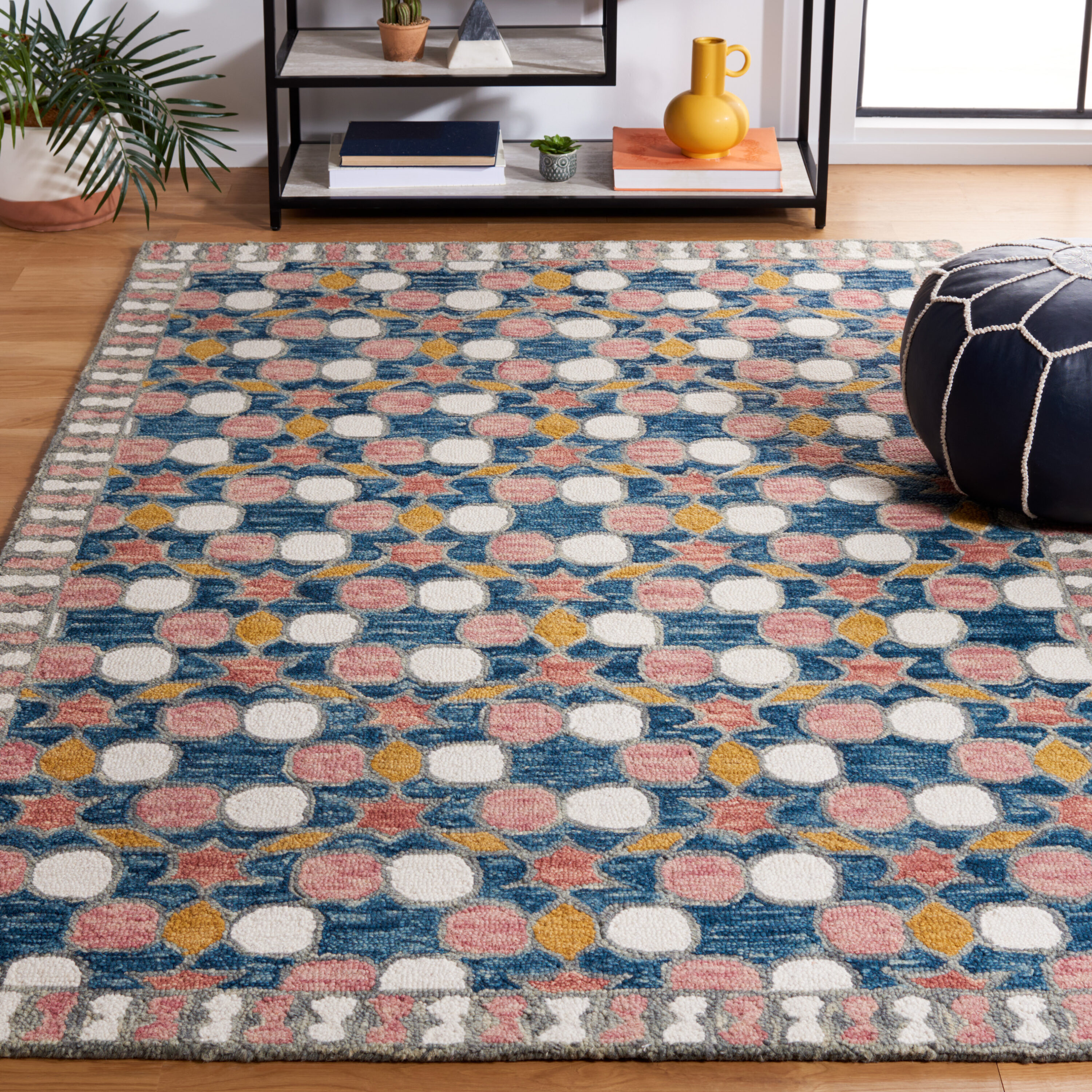  Aspen 128 Gray/Pink Contemporary 5ft x 8ft Medium Rectangle Rug