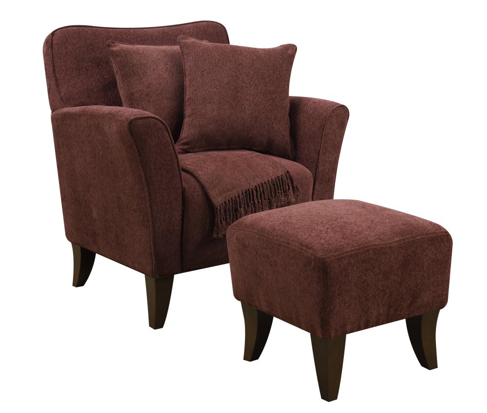 Burgundy accent chair with ottoman hot sale