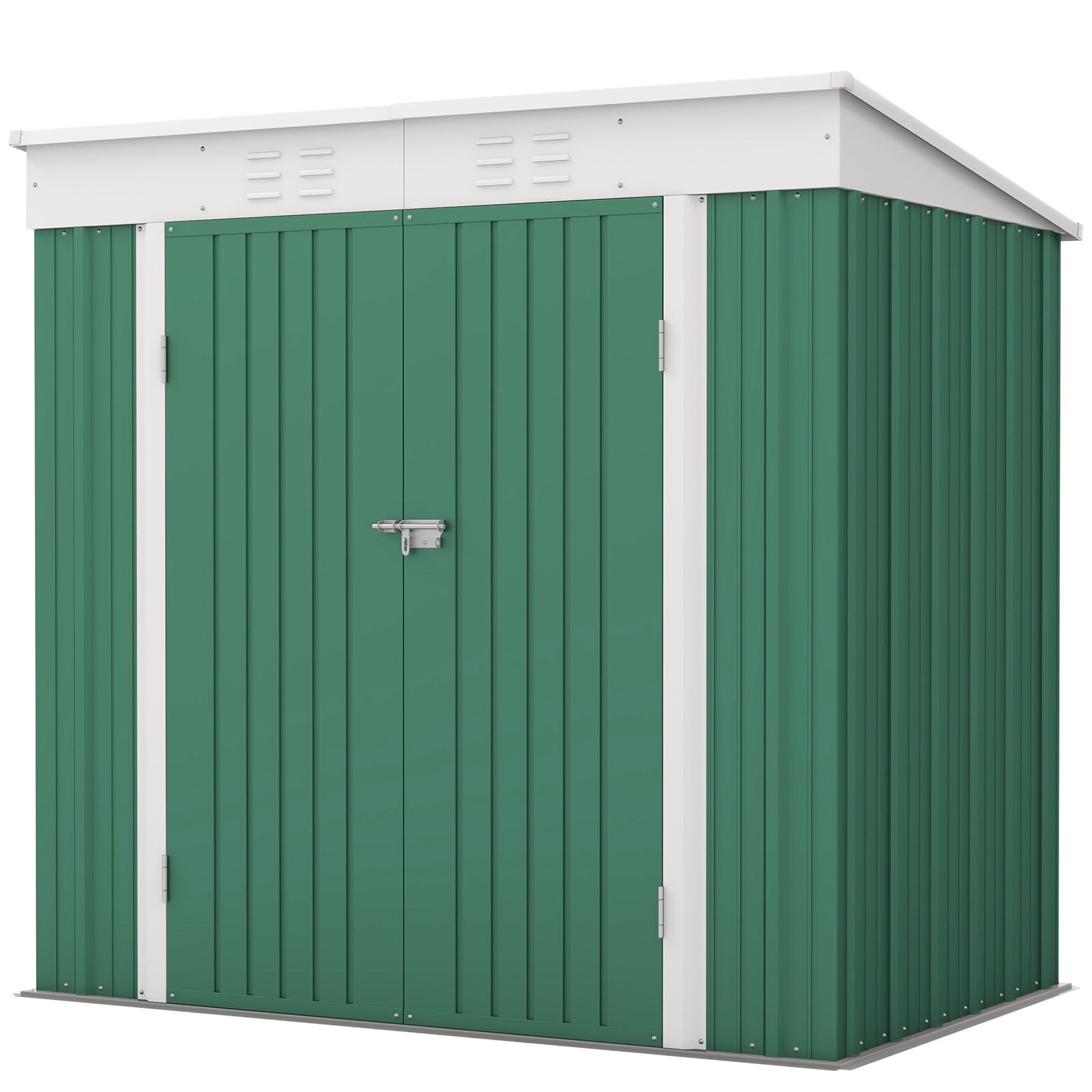 Patiowell 6-ft x 4-ft Galvanized Steel Storage Shed in Green | WES-PS23-0230A-9