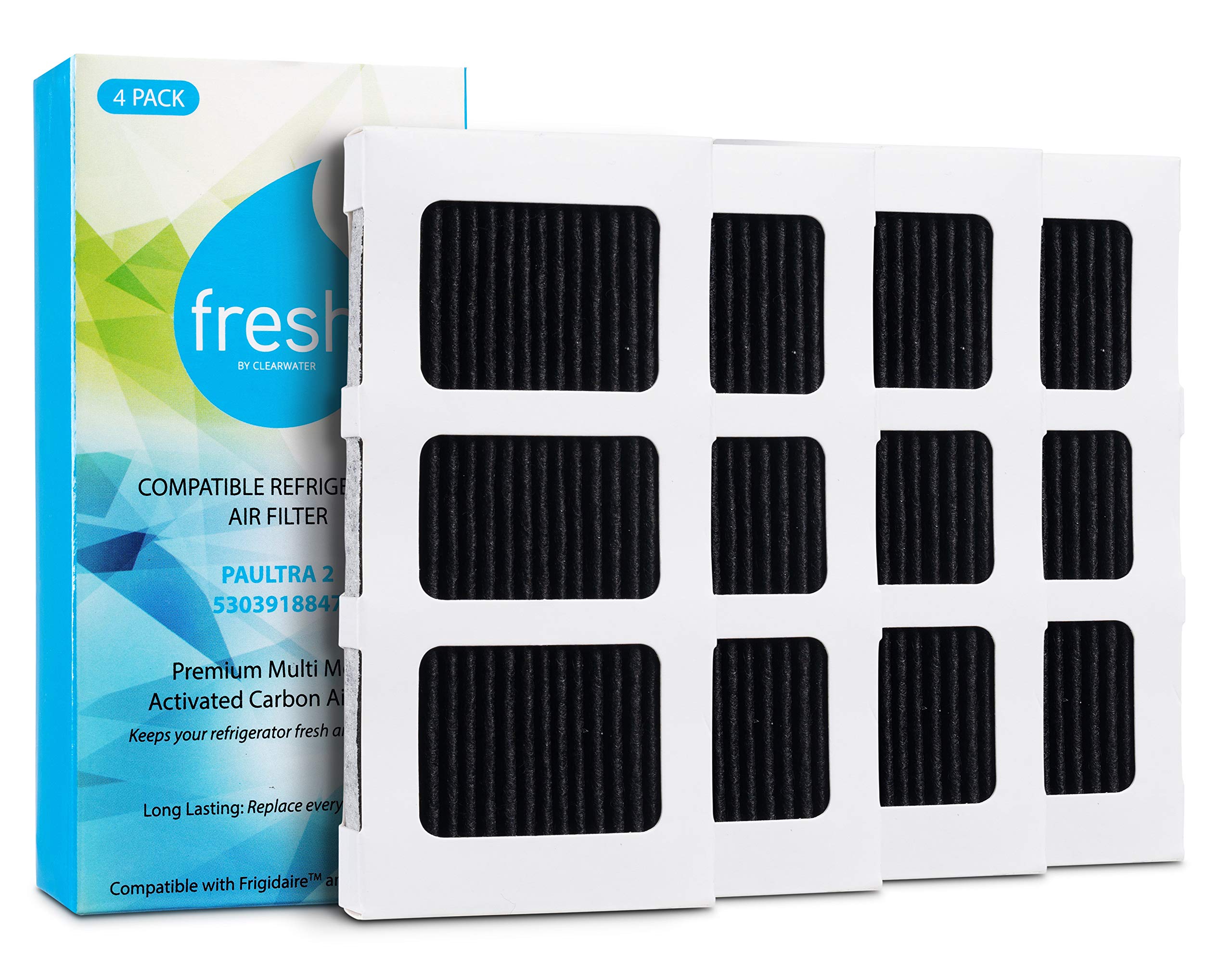 Mist CWFF414 Fresh Paultra 2 Compatible with Frigidiare and Electrolux Air Filter Replacement, 4 Pack