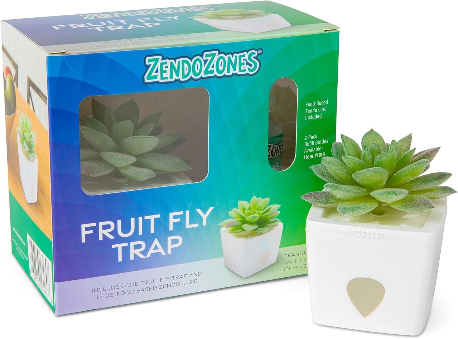 JT Eaton DIB-AW-708701QTY-1 ZendoZones 1818-TT Fruit Fly Trap - Refillable Reusable and Long-Lasting with Zendo Lure