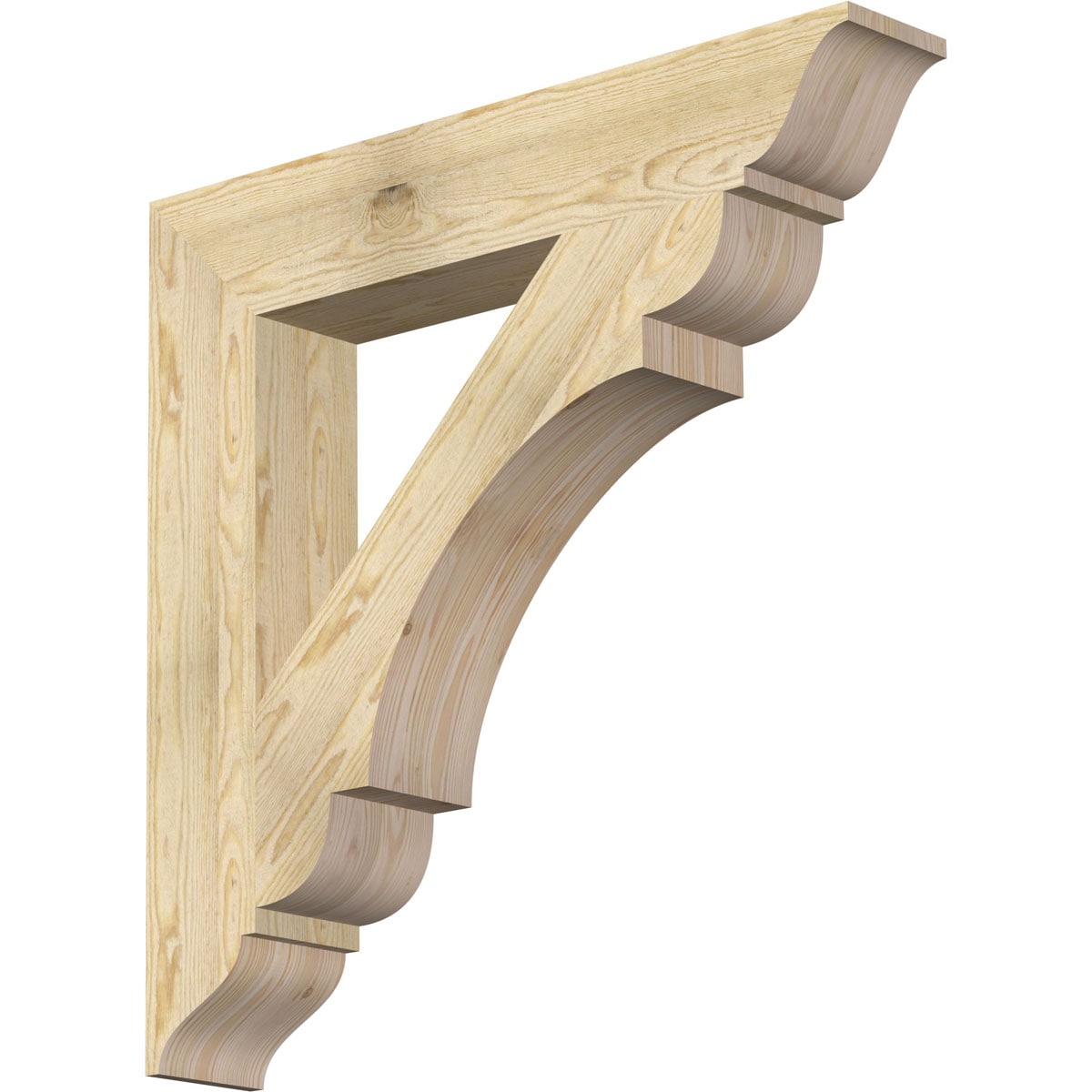 Ekena Millwork BKT06X36X36OLY01RDF Olympic traditional rough sawn 6-in x 36-in x 36-in Douglas fir Brown Wood Standard bracket