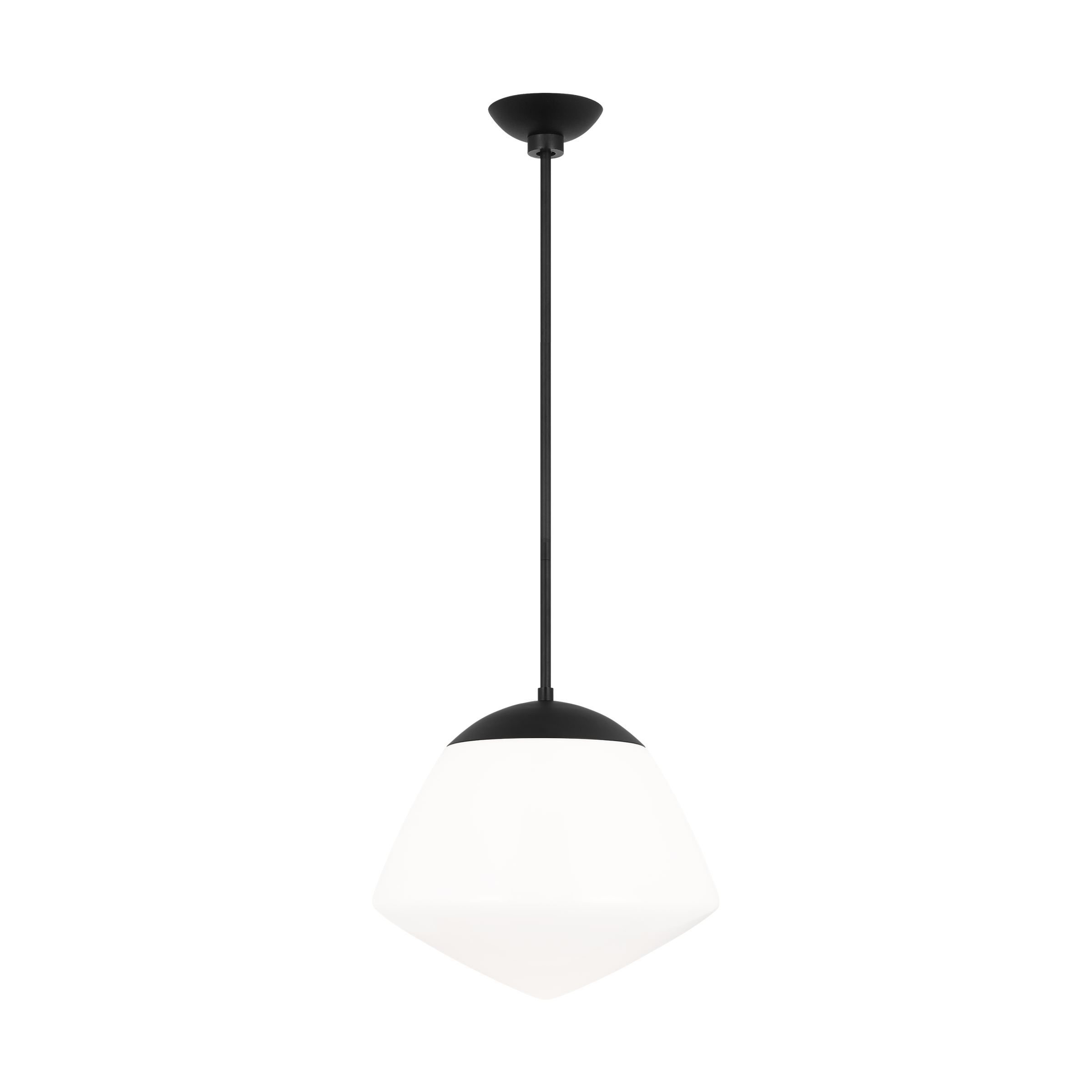 ED by Ellen DeGeneres EP1361MBK Milne 1 -Light Midnight Black Modern/contemporary White glass Geometric Small Hanging Pendant light