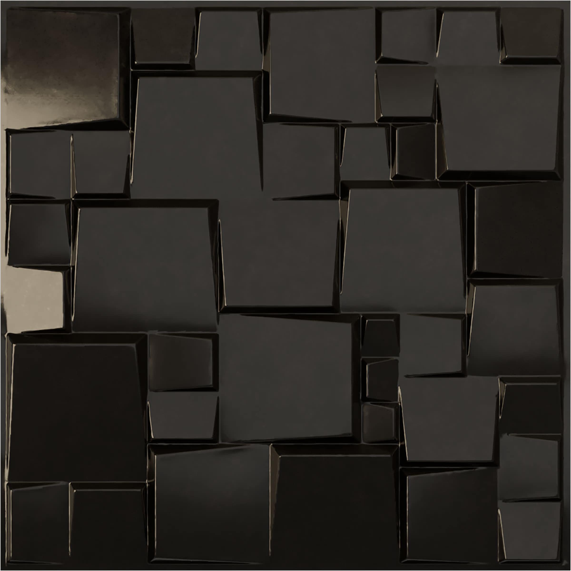 Ekena Millwork WP20X20MSECA-CASE-12 19-5/8-in x 19-5/8-in Embossed Paintable/Stainable Black PVC Wall Panel ( 12 -Pack, Covers 32.04-sq ft )