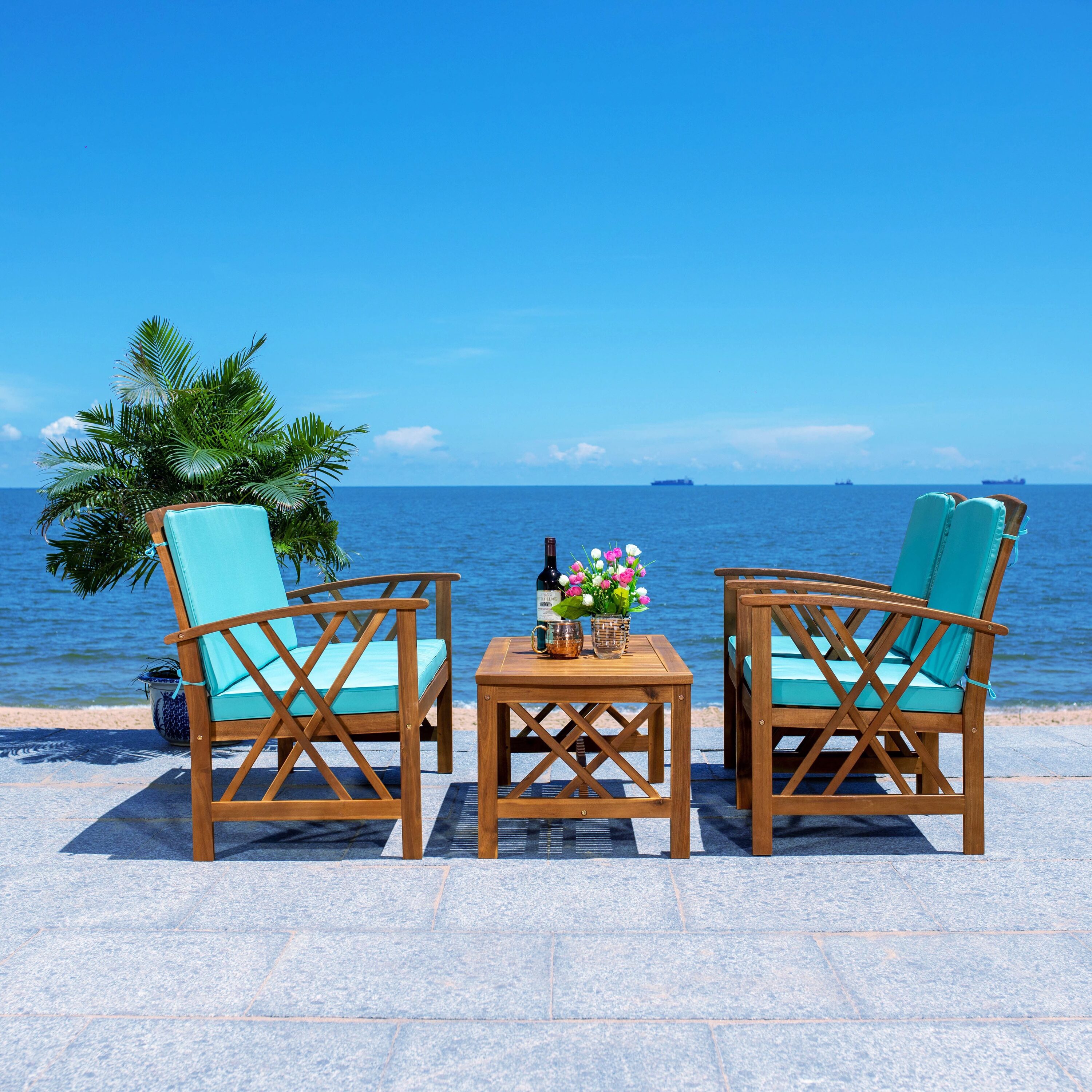 Safavieh PAT7008Q Patio-Conversation-Sets - View #9