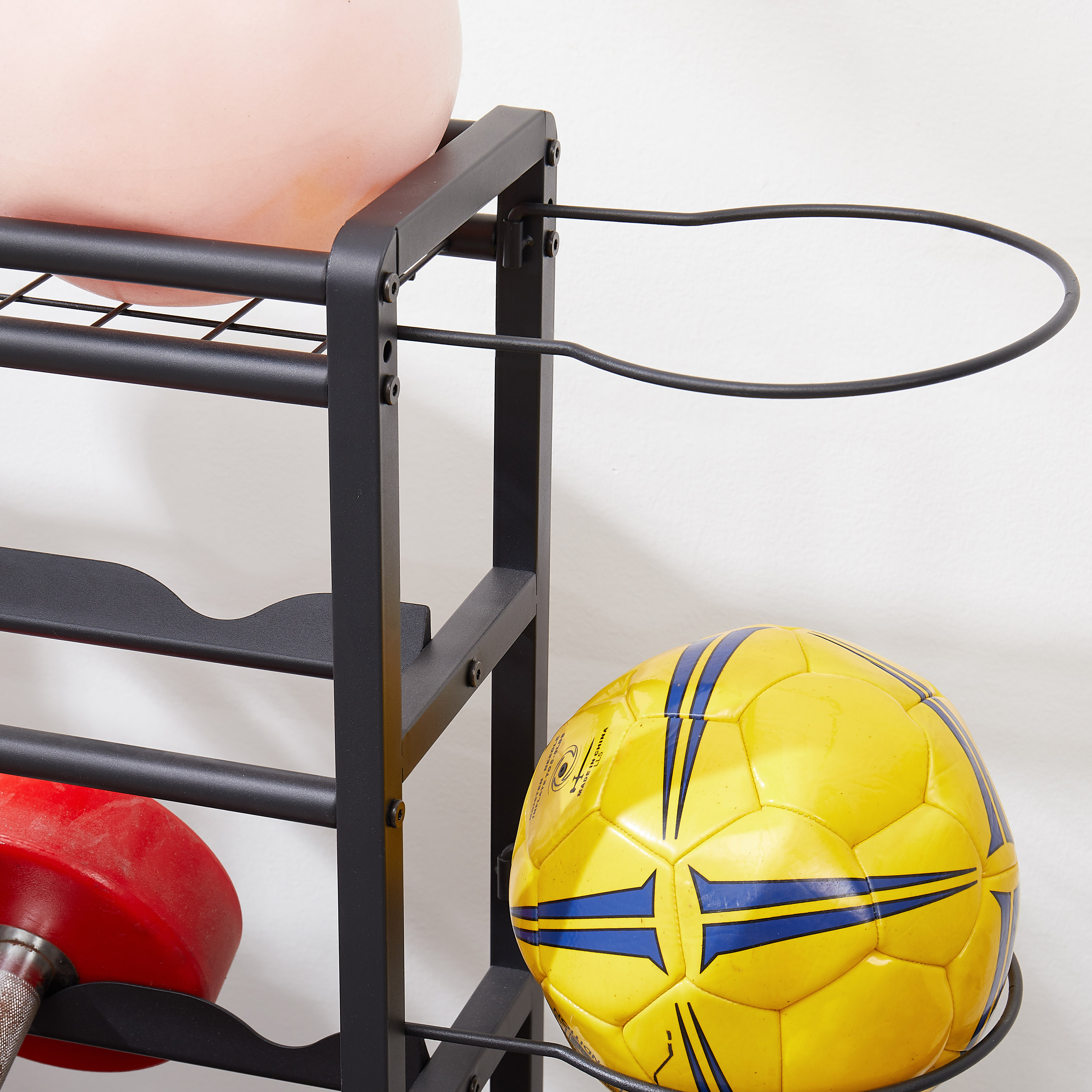 Black 4-Tier Metal Storage Organizer with Rolling Wheels