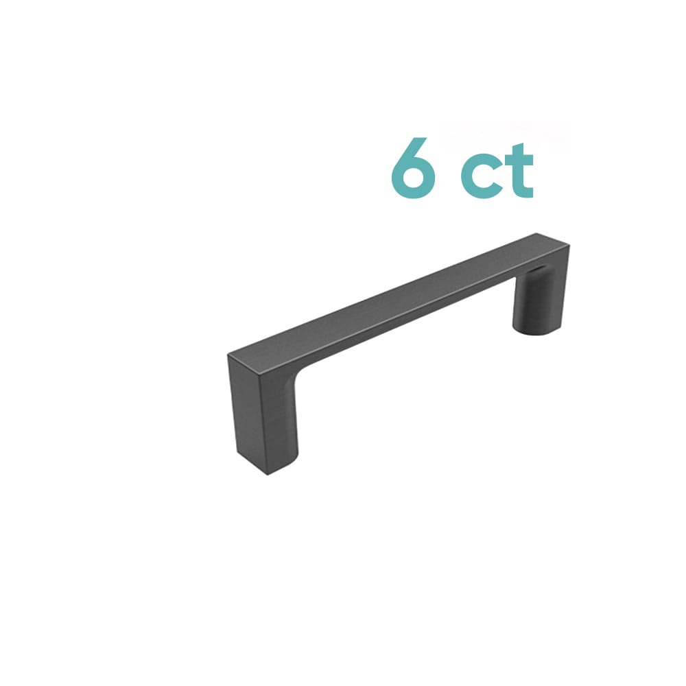 Origin 21 CAB-096-328-GM-6P Vero 3-3/4-in , 96mm Center to Center Gun Metal Rectangular Bar 6 -Pack